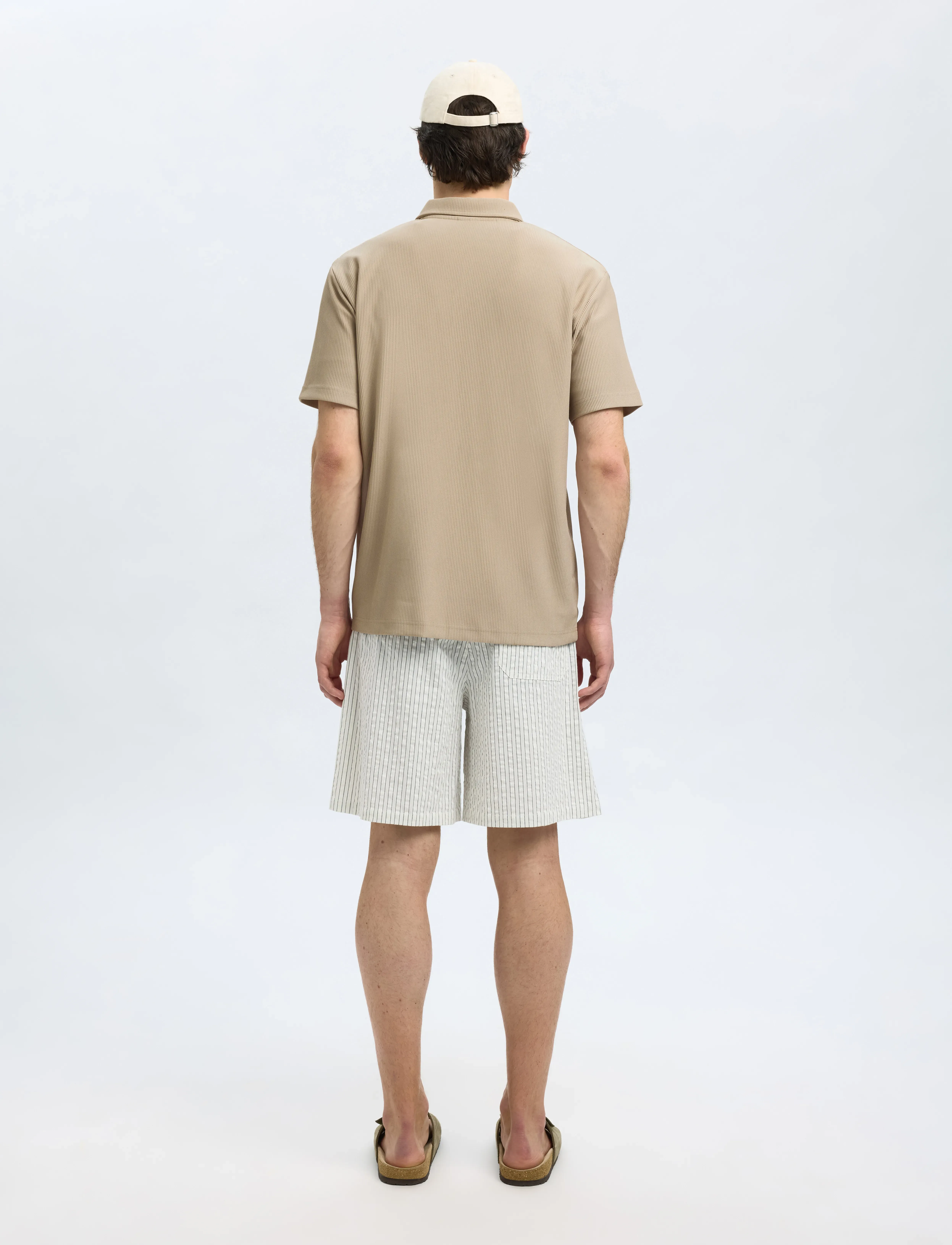 Selected - SLHRELAX-PLISSE HALF ZIP SS POLO EX - kortærmede poloer - pure cashmere - 2