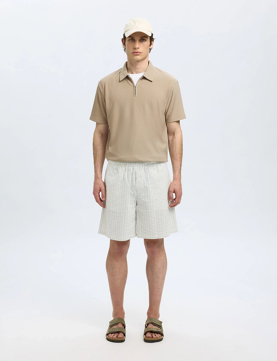 Selected - SLHRELAX-PLISSE HALF ZIP SS POLO EX - kurzärmelig - pure cashmere - 4