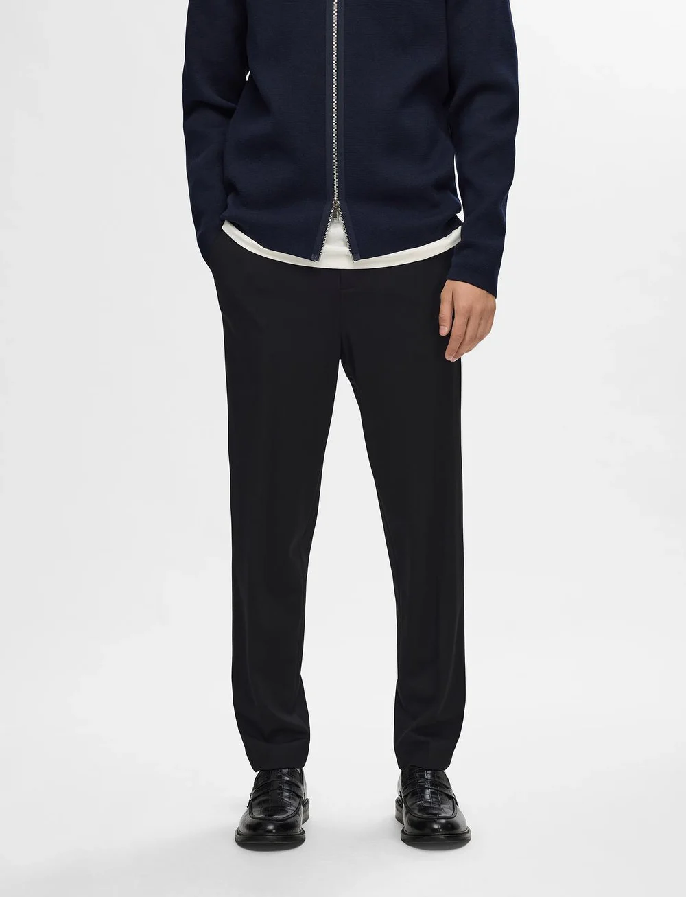 Selected - SLHSLIMTAPE-DELON STRING JERSEY FLEX TRS - vabaaja püksid - black - 0