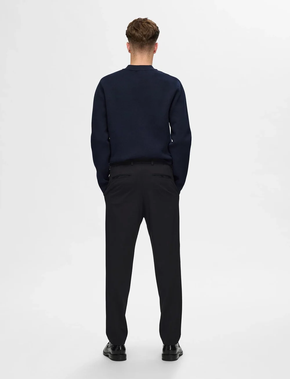 Selected - SLHSLIMTAPE-DELON STRING JERSEY FLEX TRS - vabaaja püksid - black - 2