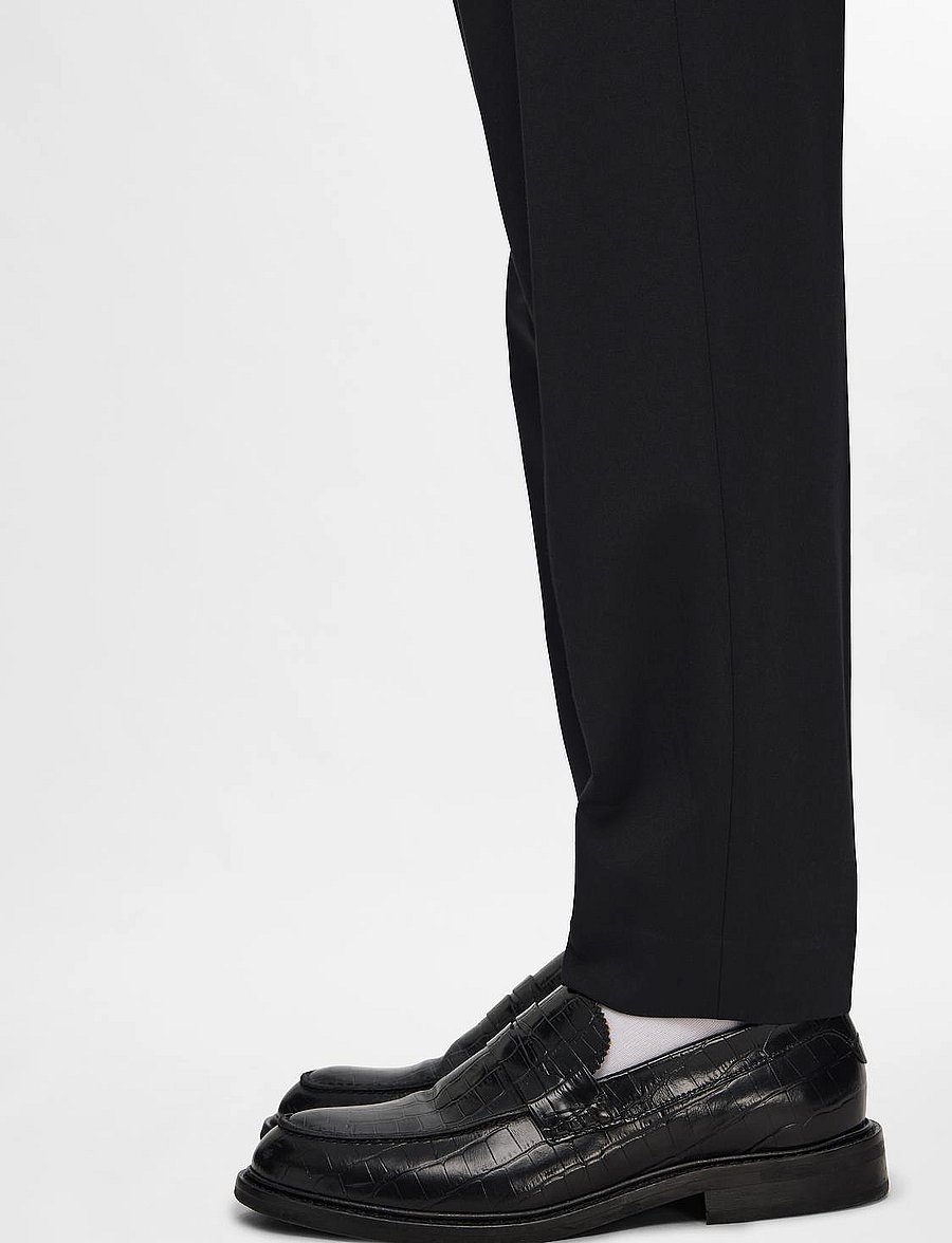 Selected - SLHSLIMTAPE-DELON STRING JERSEY FLEX TRS - hversdagsbuxur - black - 5