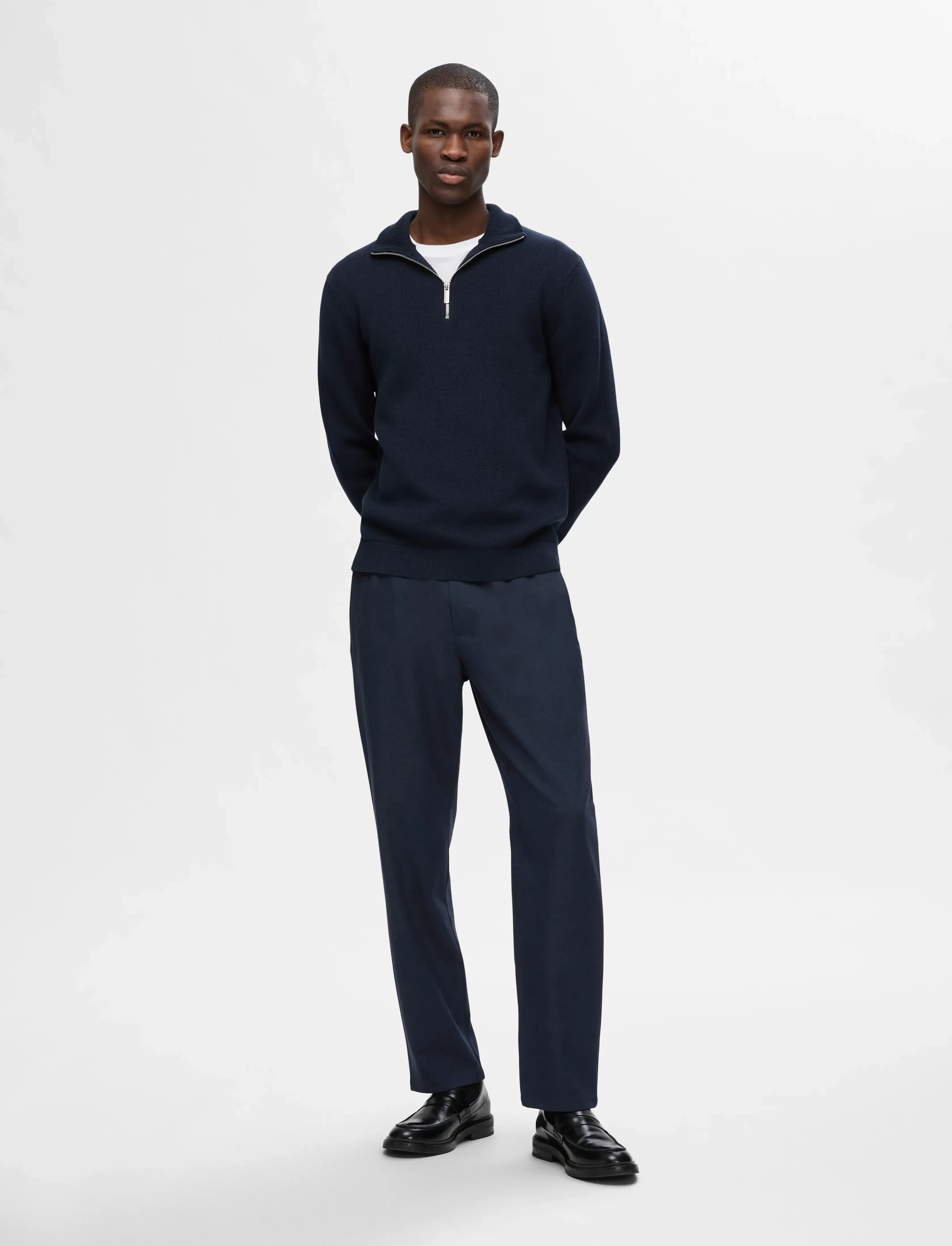Selected Slh196-Straight Robert String Pant Noos, XS, Blue, Bukser > Afslappet, Herre