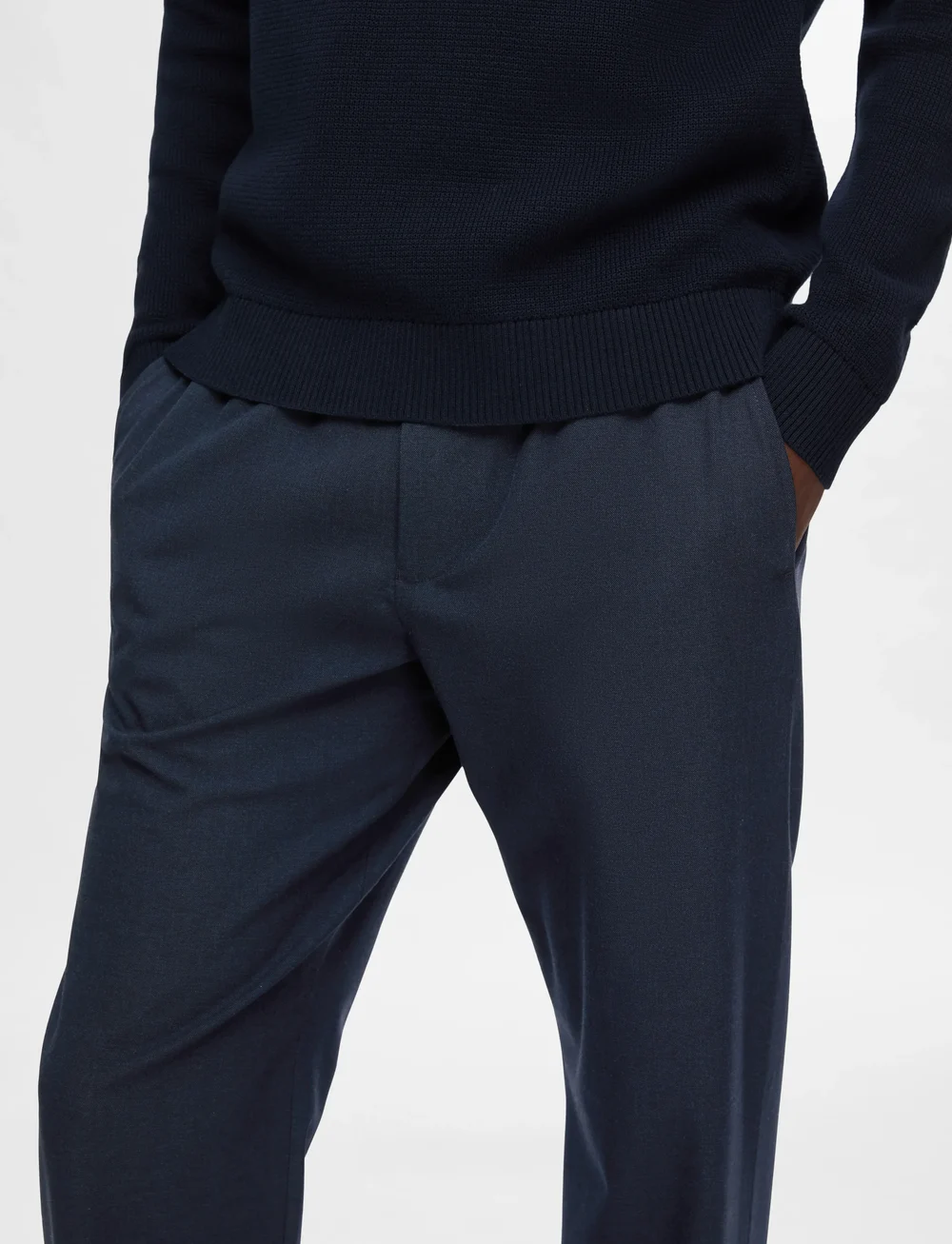 Selected - SLH196-STRAIGHT ROBERT STRING PANT NOOS - vabaaja püksid - dark sapphire - 5