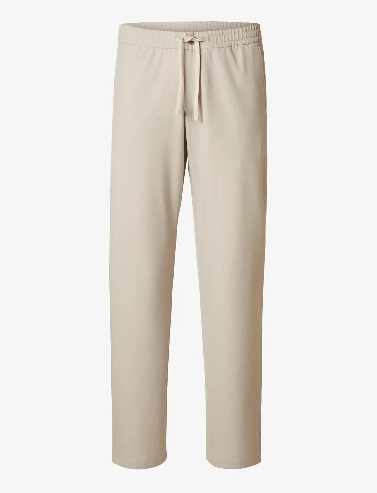 Selected - SLM196-STRAIGHT ROBERT STRING PANT NOOS - vabaaja püksid - egret - 1
