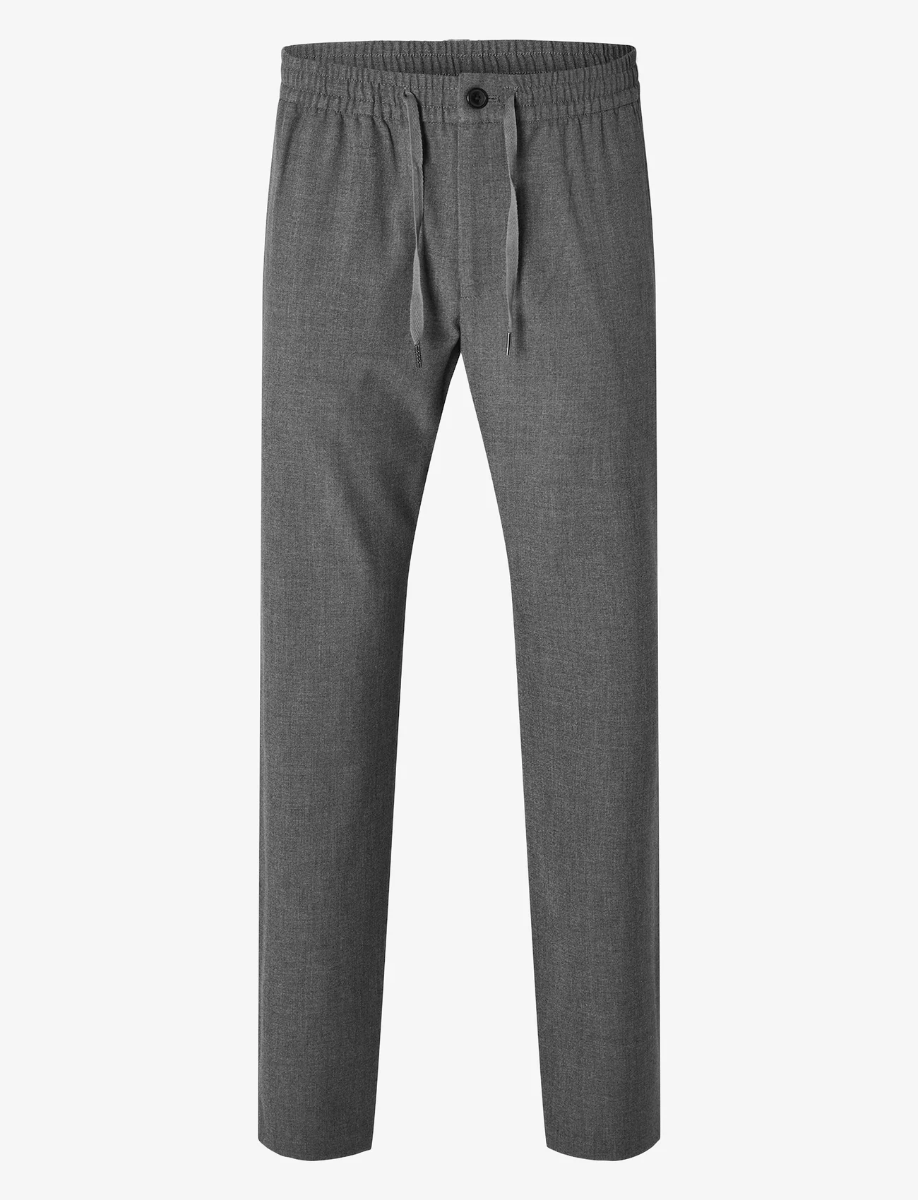 Selected Homme - SLH196-STRAIGHT ROBERT STRING PANT NOOS - casual trousers - grey melange - 0
