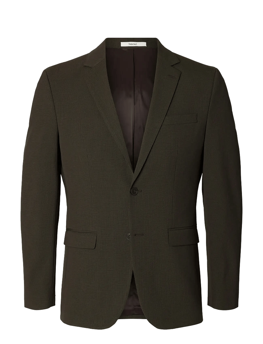 Selected - SLMSLIM-LIAM MINI HOUNDS BLZ FLEX NOOS - enkeltradede blazere - dark brown melange - 1