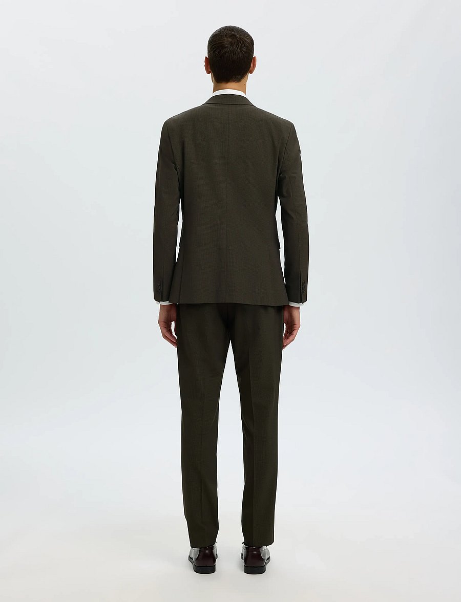 Selected - SLMSLIM-LIAM MINI HOUNDS BLZ FLEX NOOS - enkeltradede blazere - dark brown melange - 2