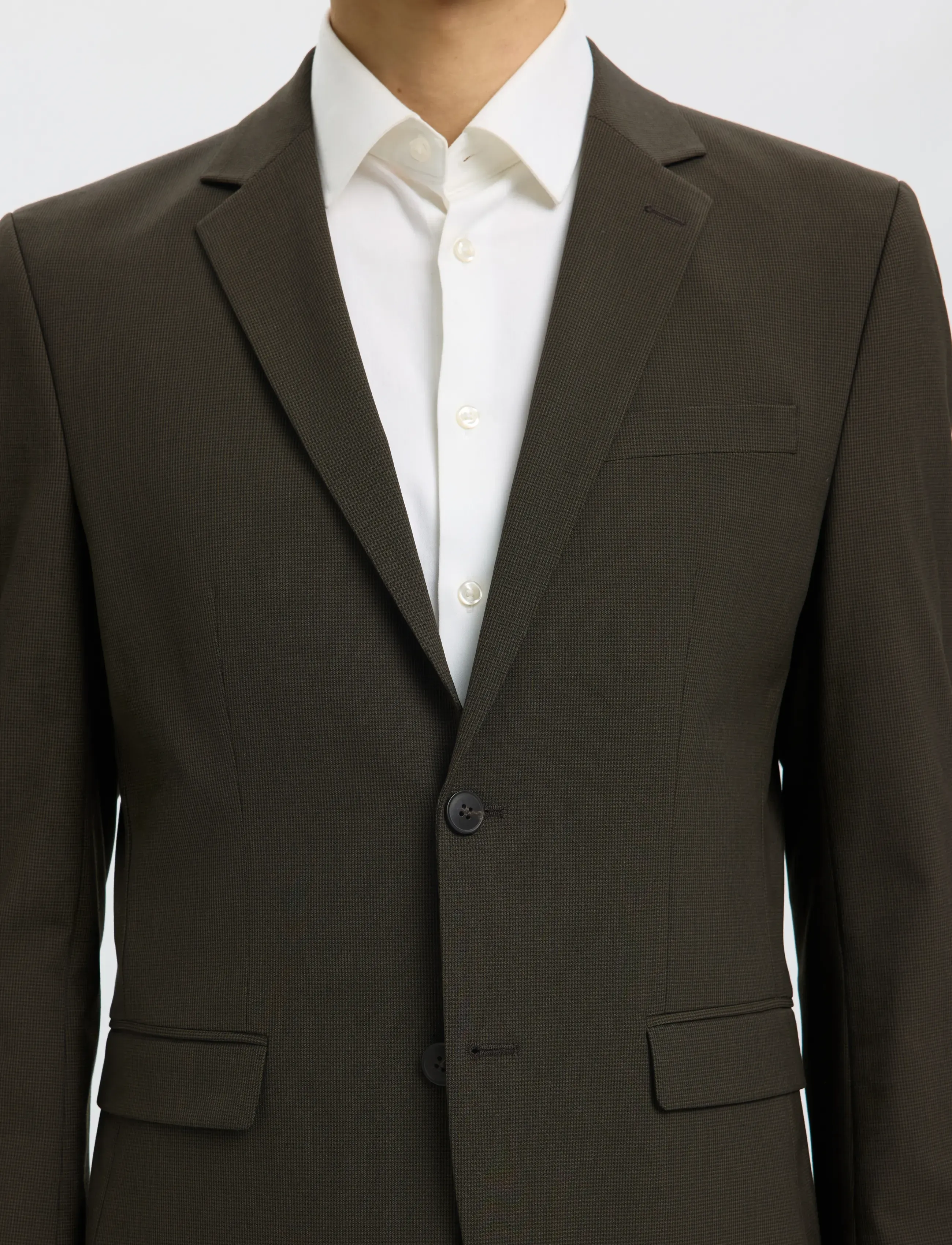 Selected - SLMSLIM-LIAM MINI HOUNDS BLZ FLEX NOOS - enkeltradede blazere - dark brown melange - 4
