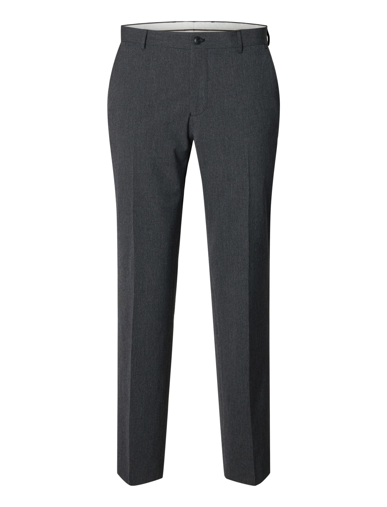 Selected - SLMSLIM-LIAM MINI HOUNDS TRS FLEX NOOS - kostymbyxor - charcoal gray - 1