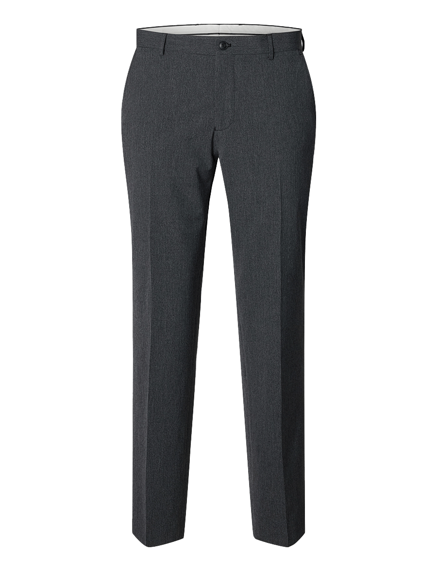 Selected - SLMSLIM-LIAM MINI HOUNDS TRS FLEX NOOS - kostymbyxor - charcoal gray - 1