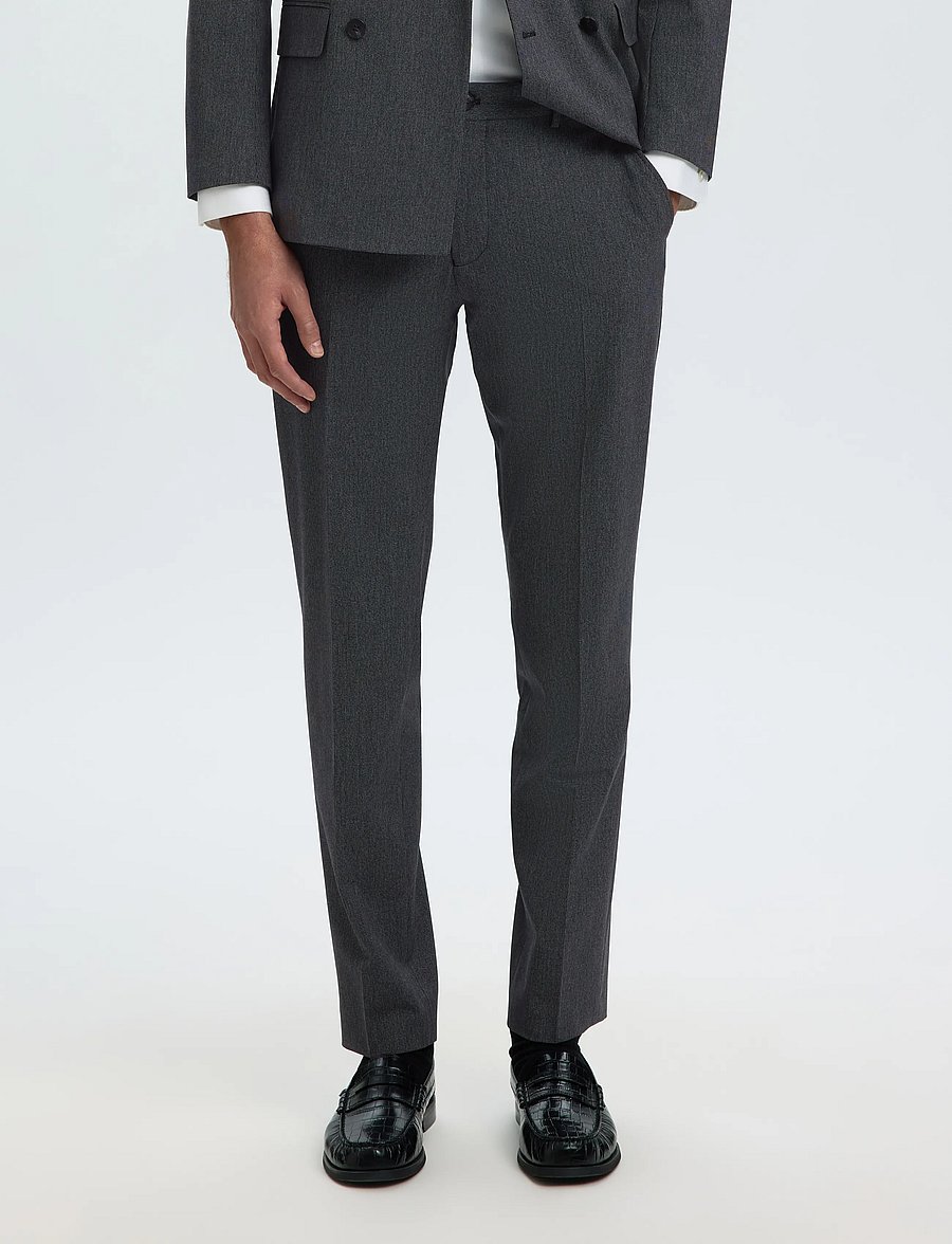 Selected - SLMSLIM-LIAM MINI HOUNDS TRS FLEX NOOS - kostymbyxor - charcoal gray - 0