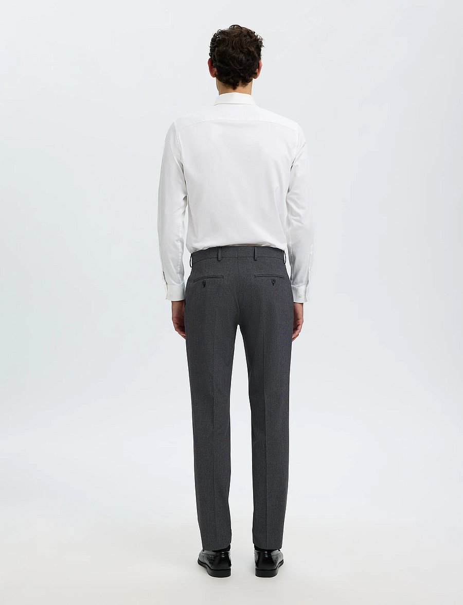 Selected - SLMSLIM-LIAM MINI HOUNDS TRS FLEX NOOS - kostymbyxor - charcoal gray - 2