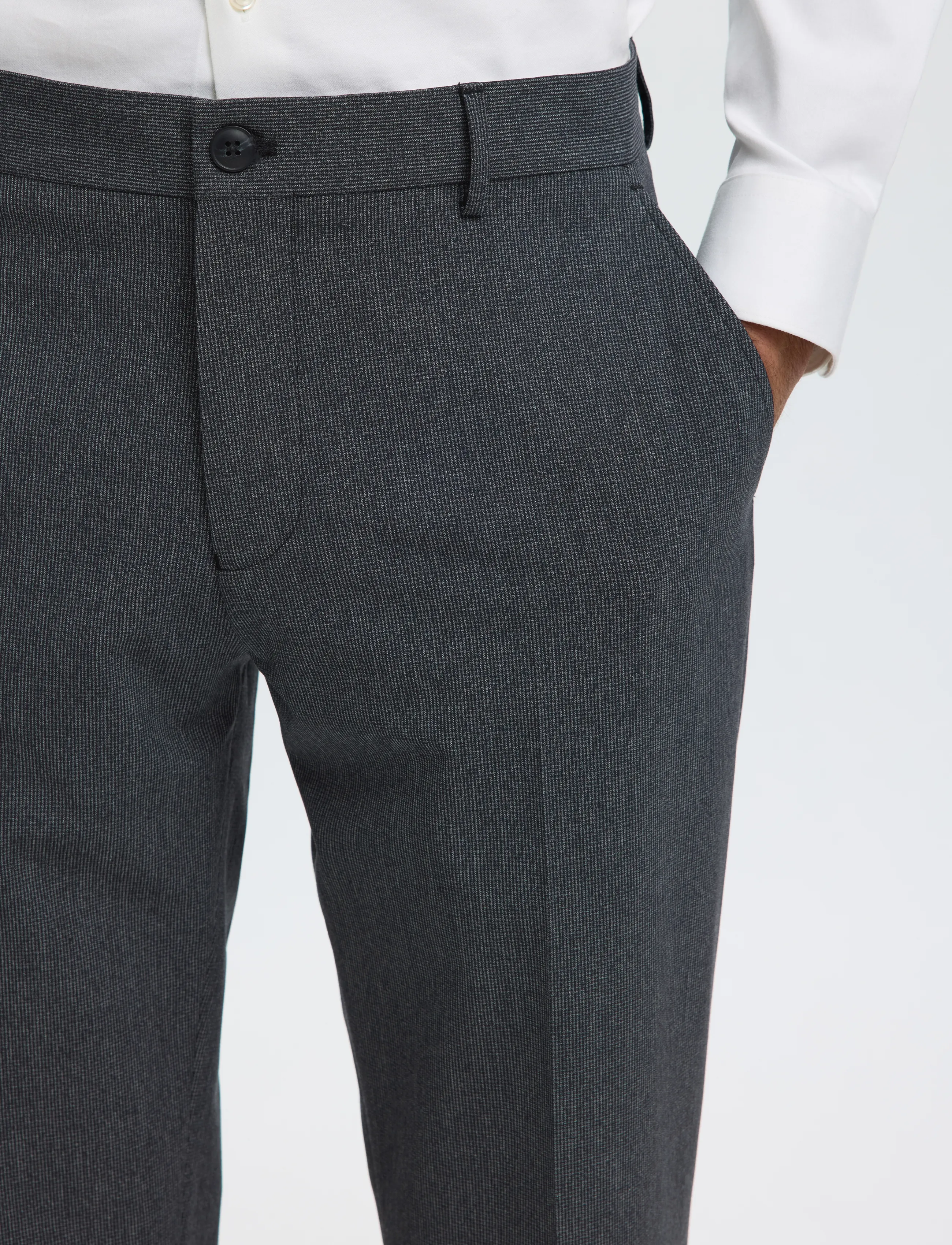 Selected - SLMSLIM-LIAM MINI HOUNDS TRS FLEX NOOS - kostymbyxor - charcoal gray - 4