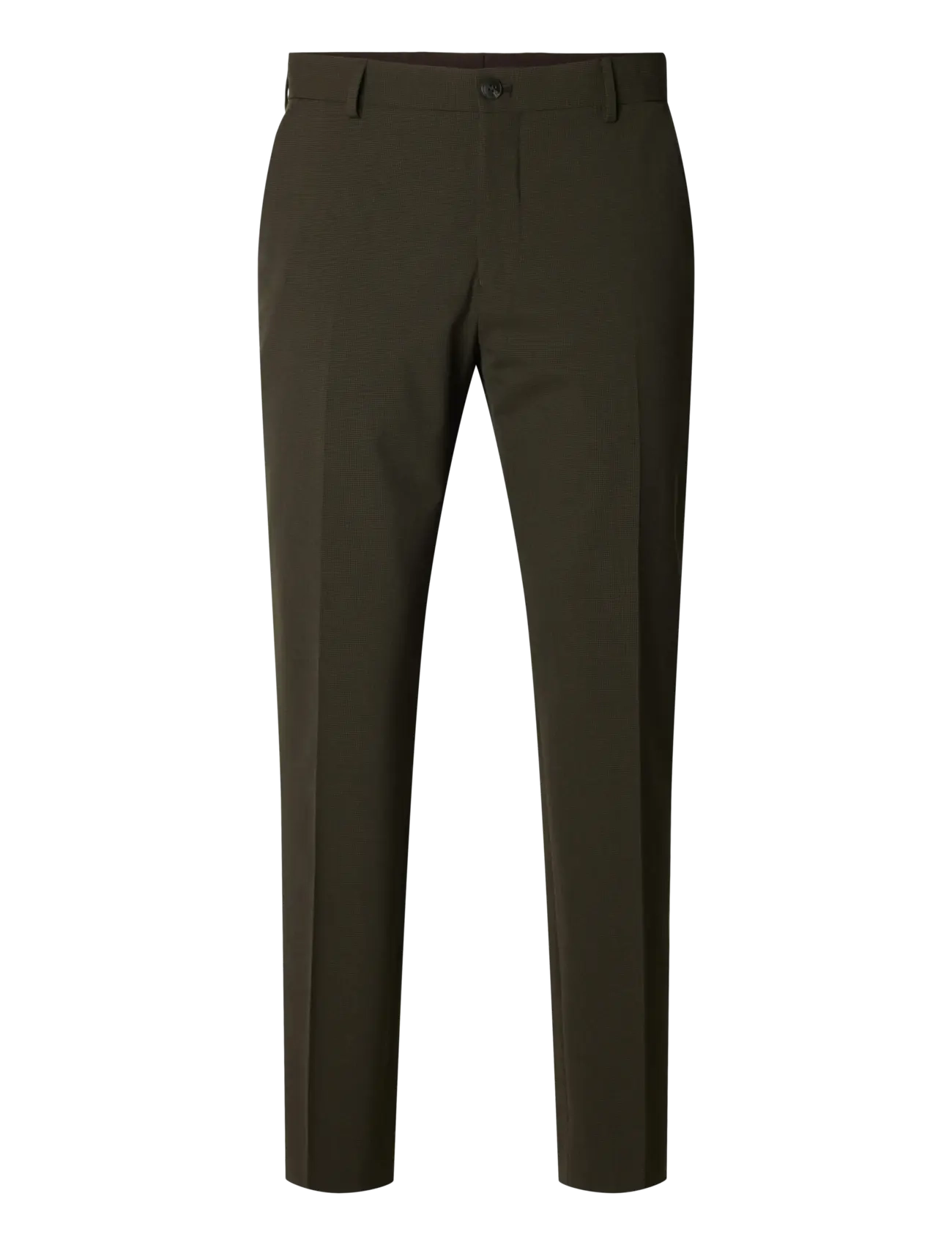 Selected - SLMSLIM-LIAM MINI HOUNDS TRS FLEX NOOS - Ülikonnapüksid - dark brown melange - 1