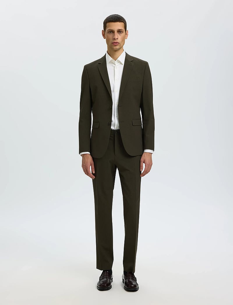 Selected - SLMSLIM-LIAM MINI HOUNDS TRS FLEX NOOS - habitbukser - dark brown melange - 5