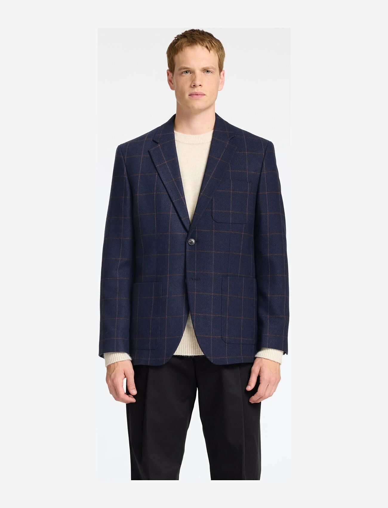 Selected - SLHSLIM-DALLAS WOOL CHECK BLZ NOOS - navy blazer - 0