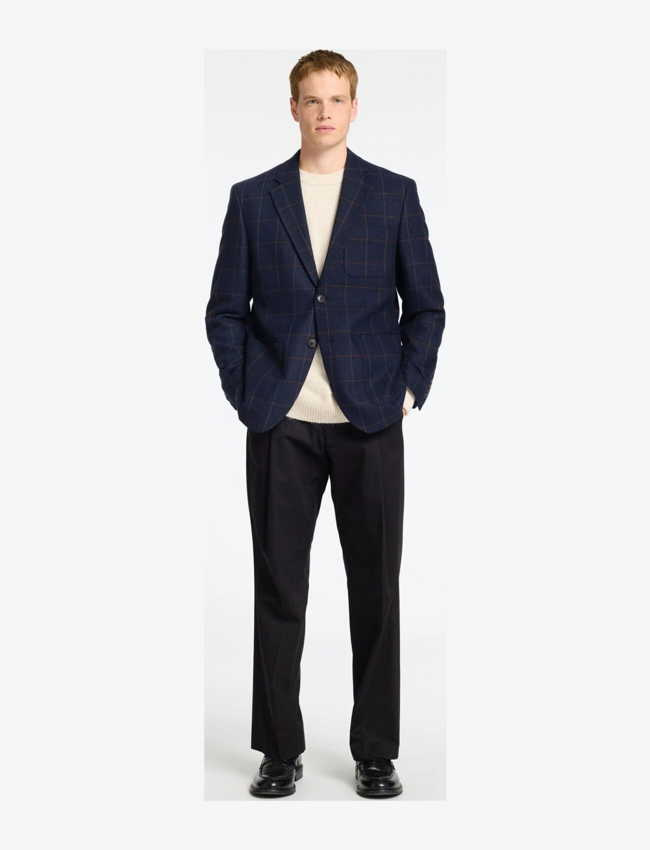 Selected - SLHSLIM-DALLAS WOOL CHECK BLZ NOOS - navy blazer - 3