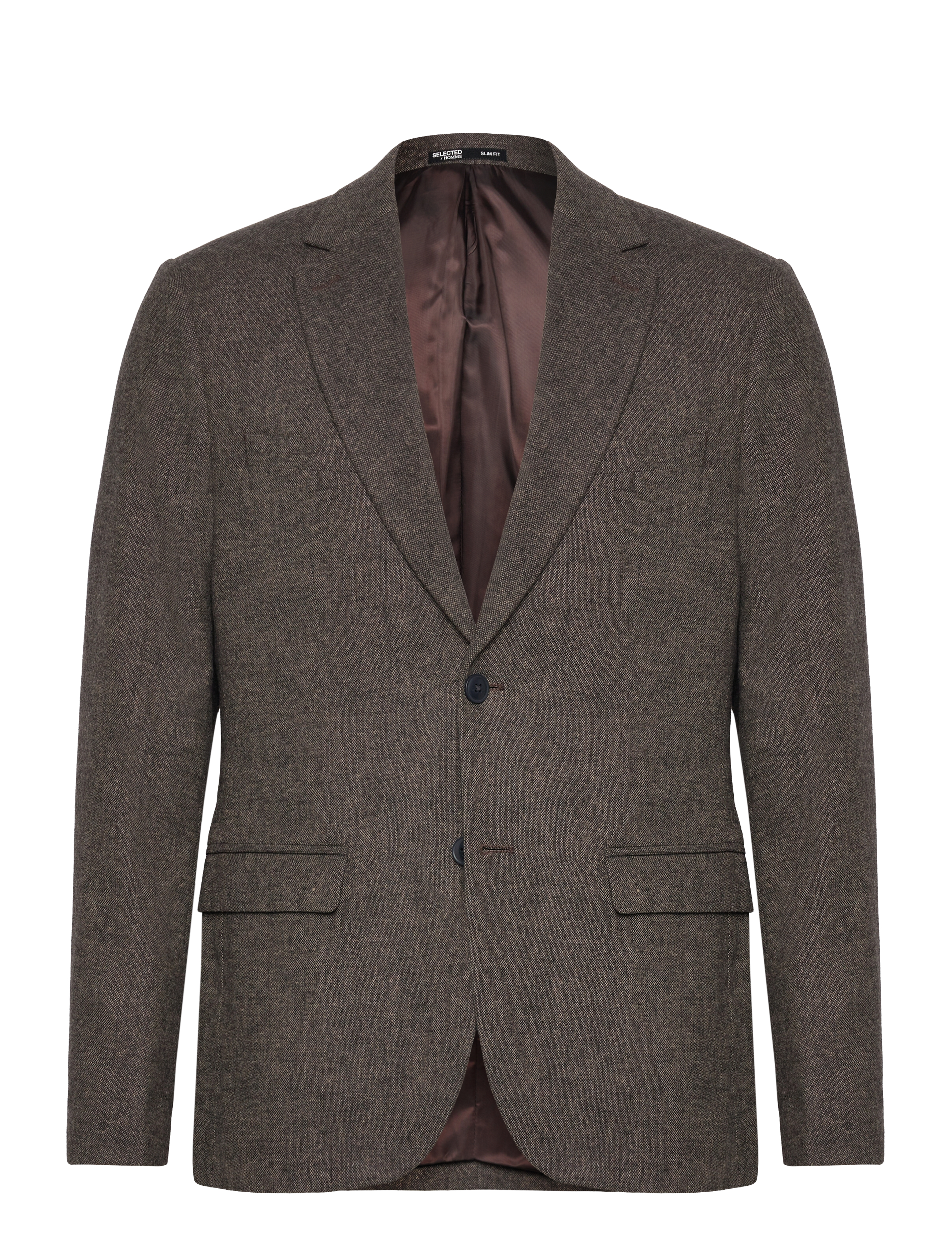 Selected SLHSLIM-REED WOOL BLZ NOOS - Ballīšu apģērbs par outlet cenām - BROWNIE / brown
