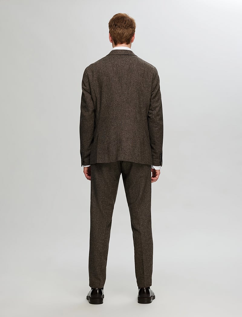 Selected - SLHSLIM-REED WOOL BLZ NOOS - enkelknäppta kavajer - brownie - 3