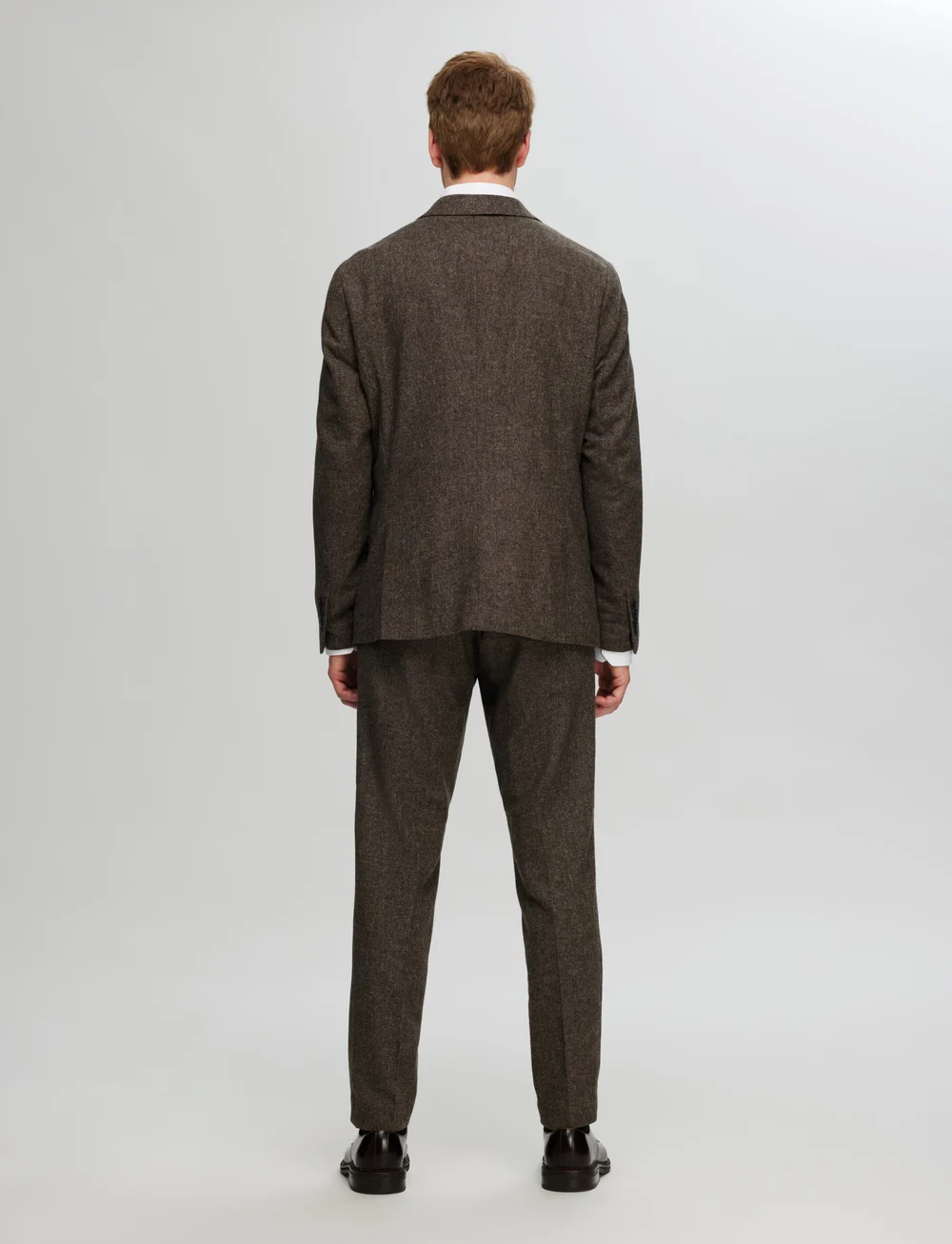 Selected - SLHSLIM-REED WOOL BLZ NOOS - enkeltkneppede blazere - brownie - 3