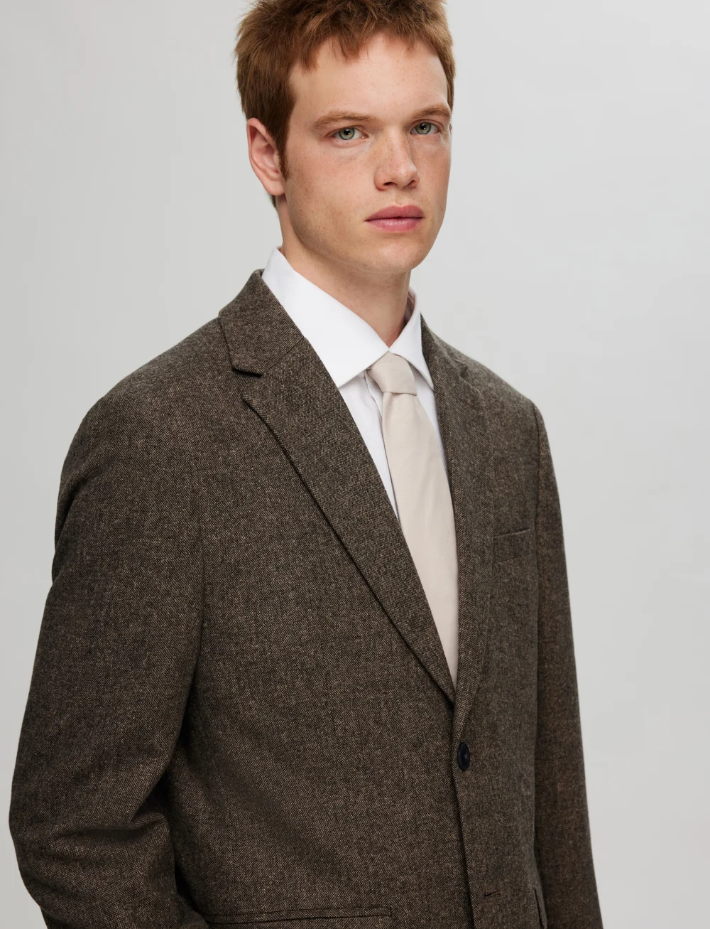 Selected - SLHSLIM-REED WOOL BLZ NOOS - enkeltkneppede blazere - brownie - 4