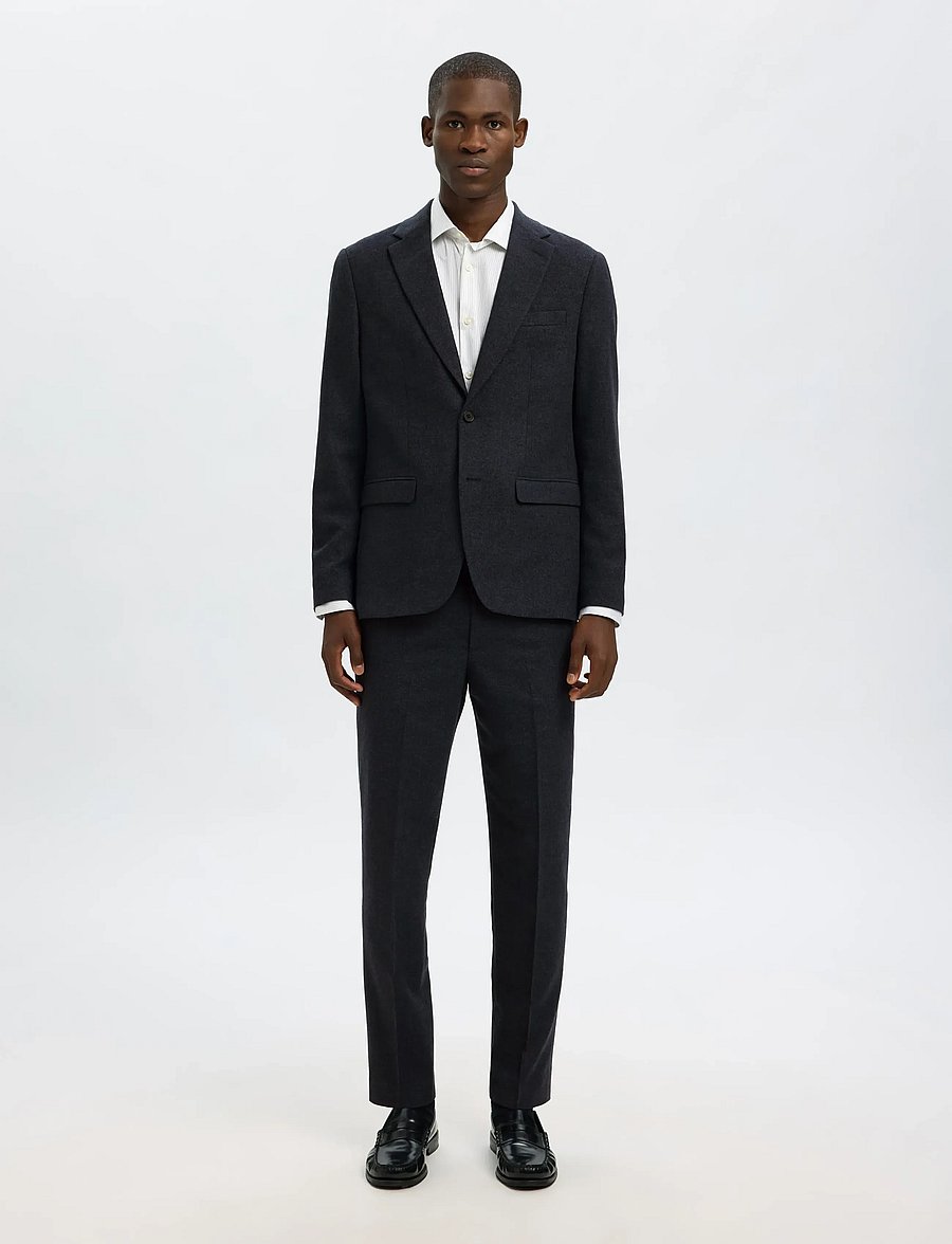 Selected - SLMSLIM-REED WOOL BLZ NOOS - einreiher - dark sapphire - 3