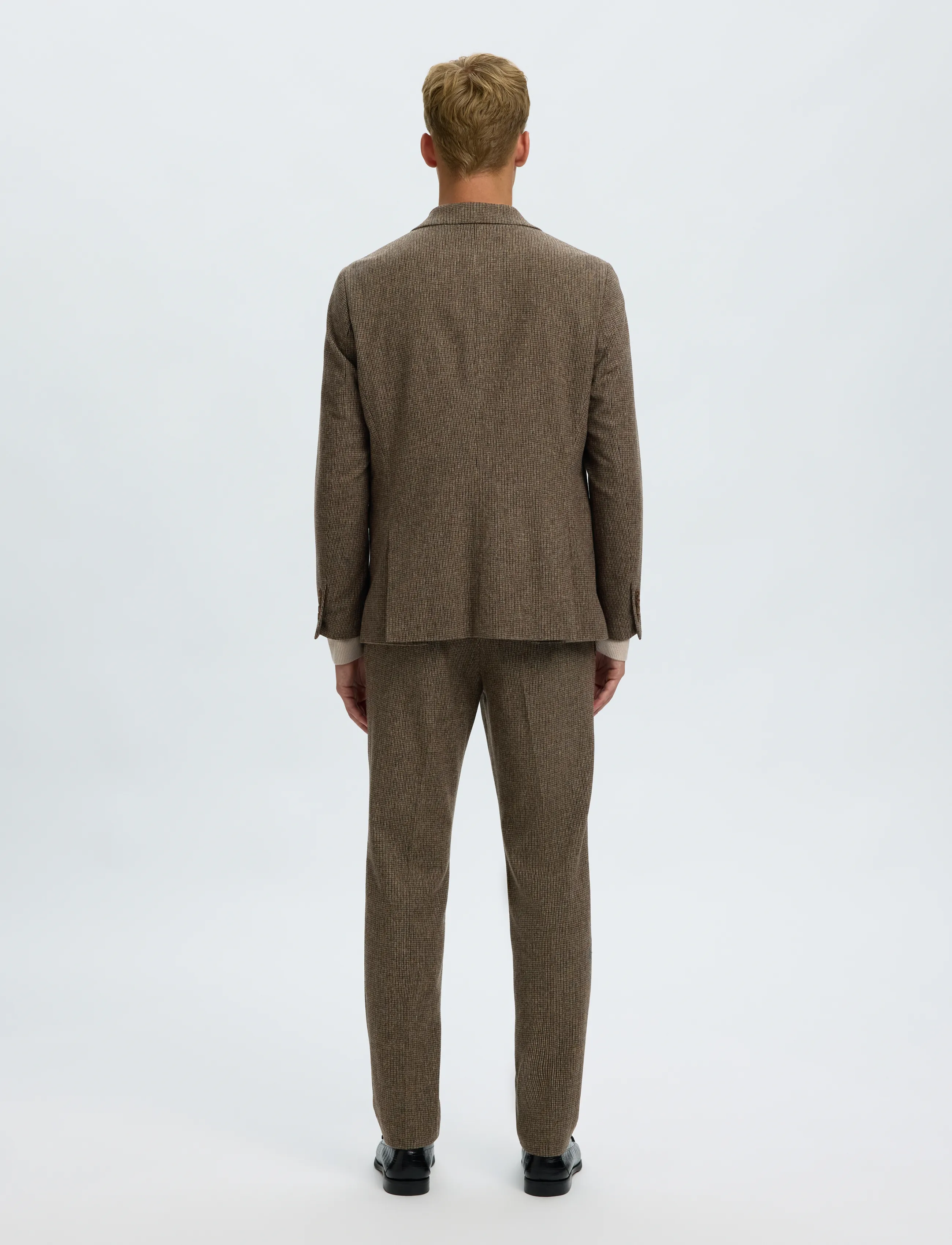 Selected - SLMSLIM-REED WOOL BLZ NOOS - enkelknäppta kavajer - medium brown melange - 2