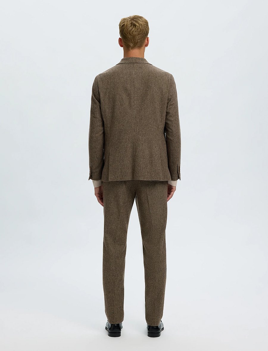 Selected - SLMSLIM-REED WOOL BLZ NOOS - enkelknäppta kavajer - medium brown melange - 2