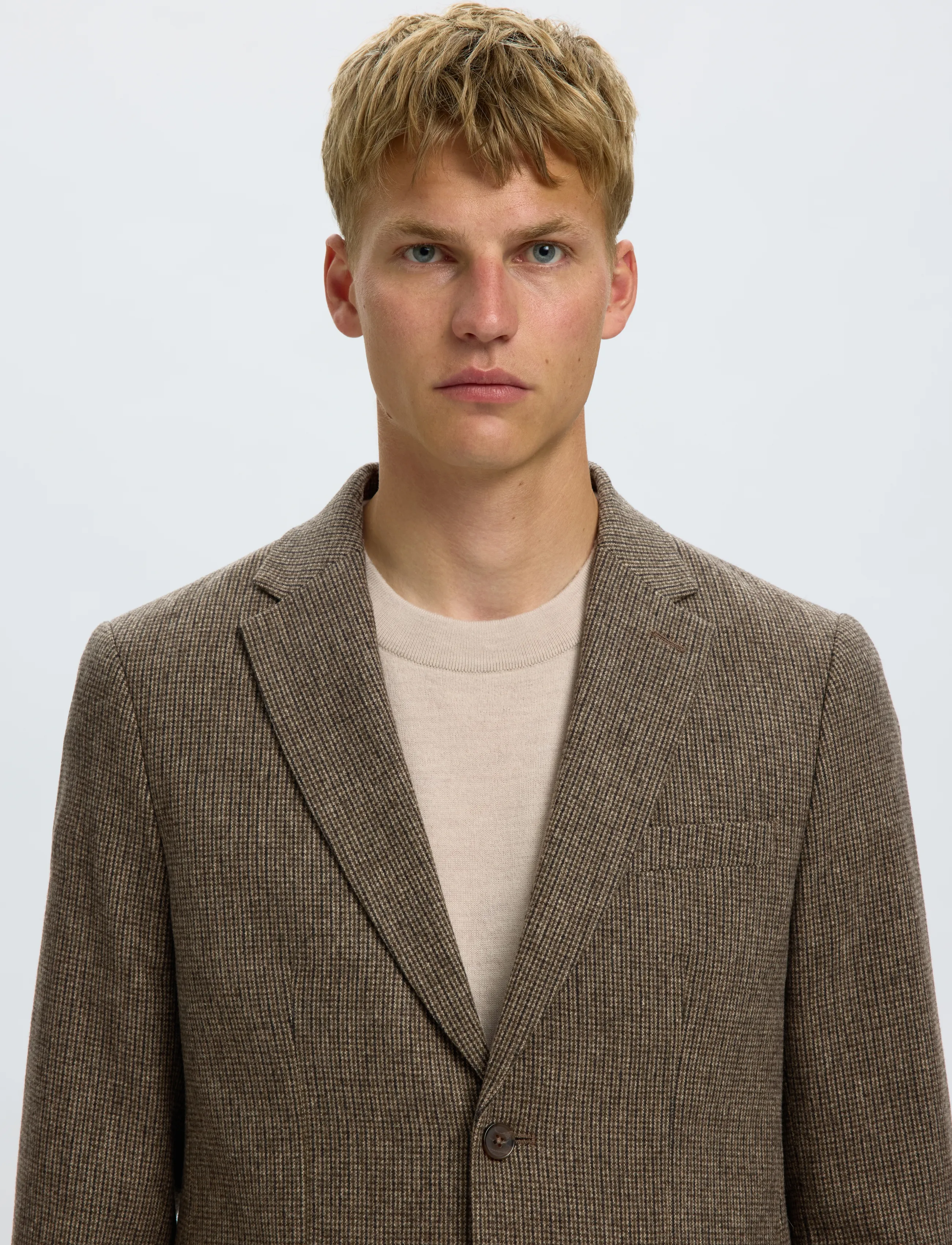 Selected - SLMSLIM-REED WOOL BLZ NOOS - enkelknäppta kavajer - medium brown melange - 4