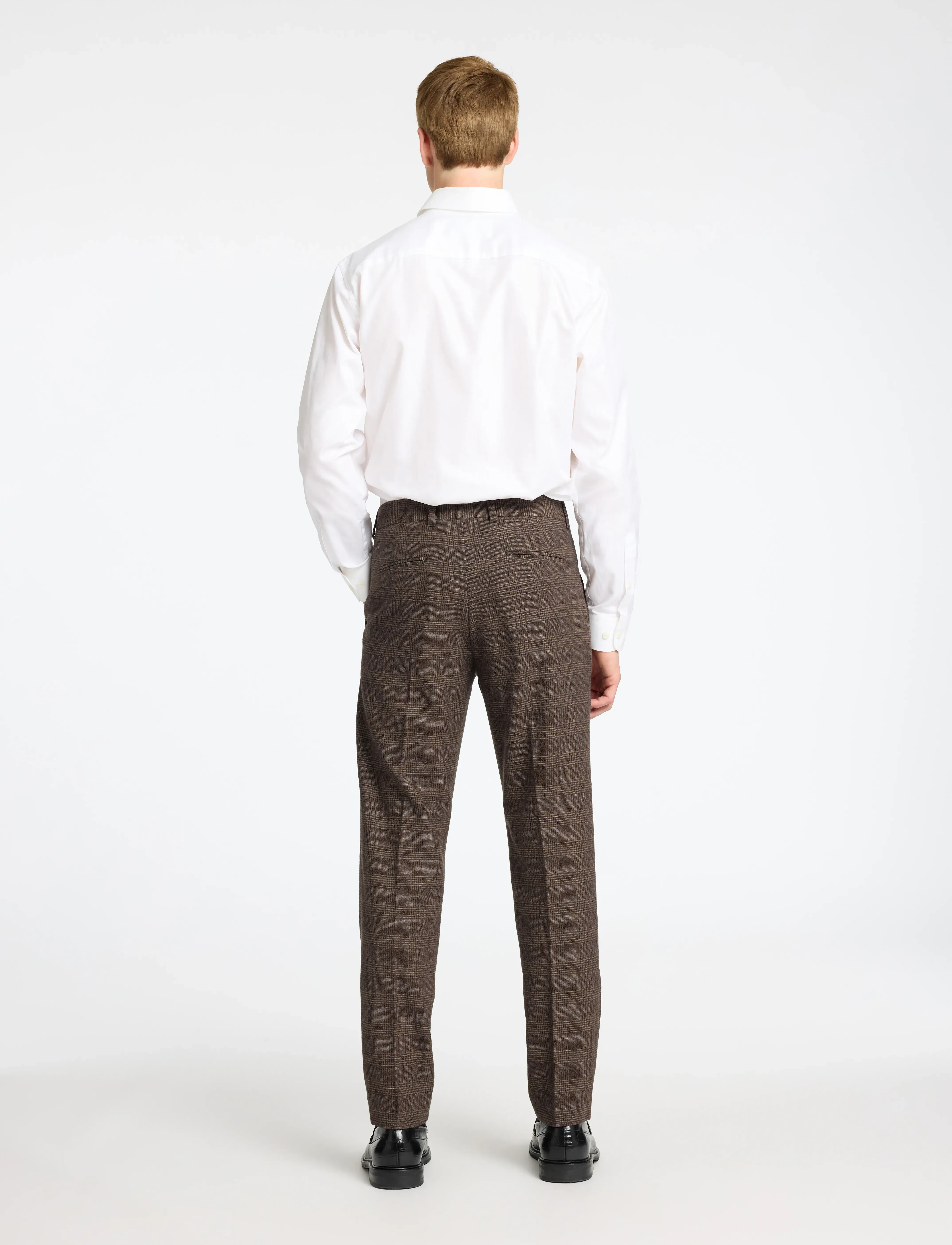 Selected - SLMSLIM-REED WOOL TRS NOOS - kostiumo kelnės - brownie - 2