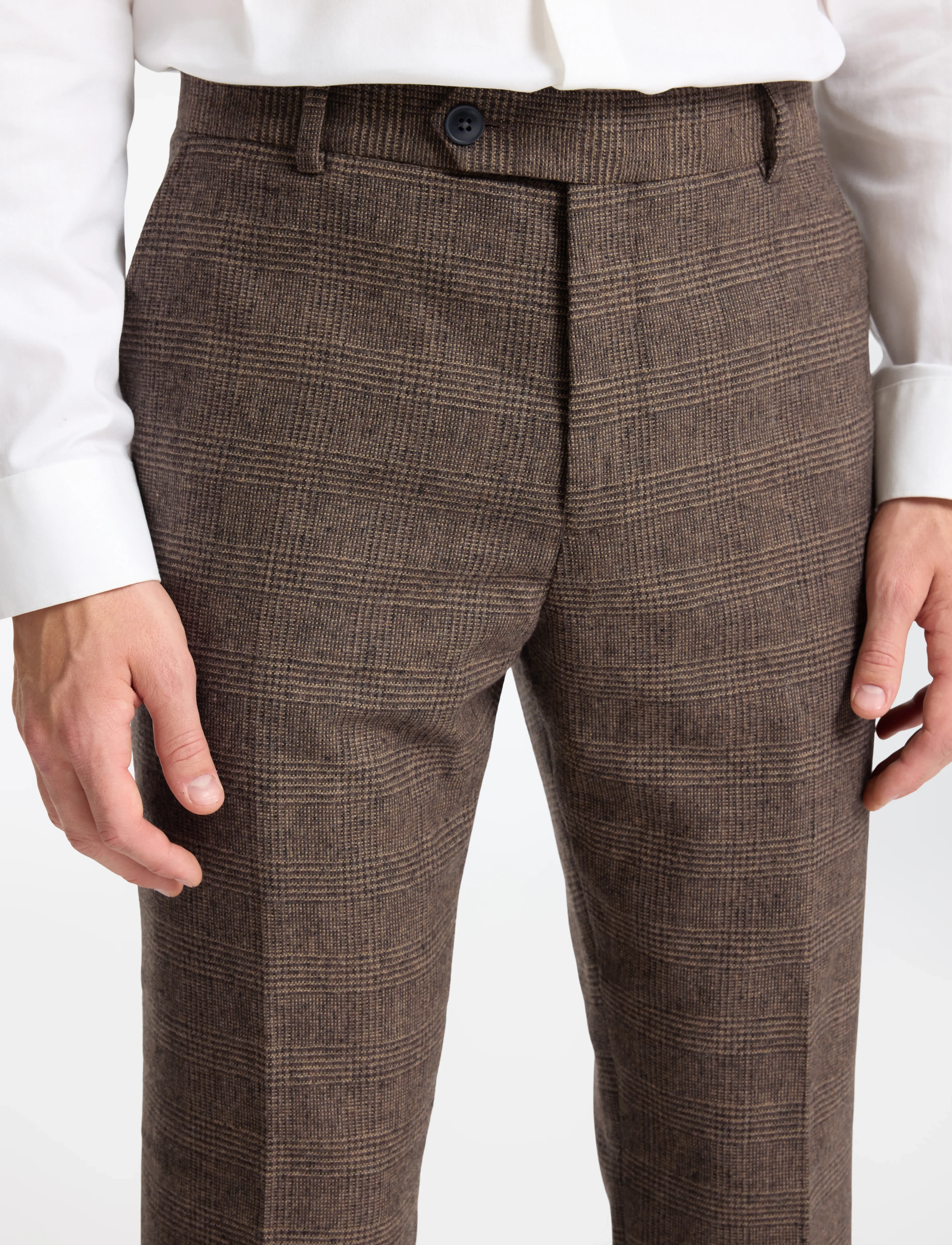 Selected - SLMSLIM-REED WOOL TRS NOOS - kostiumo kelnės - brownie - 5