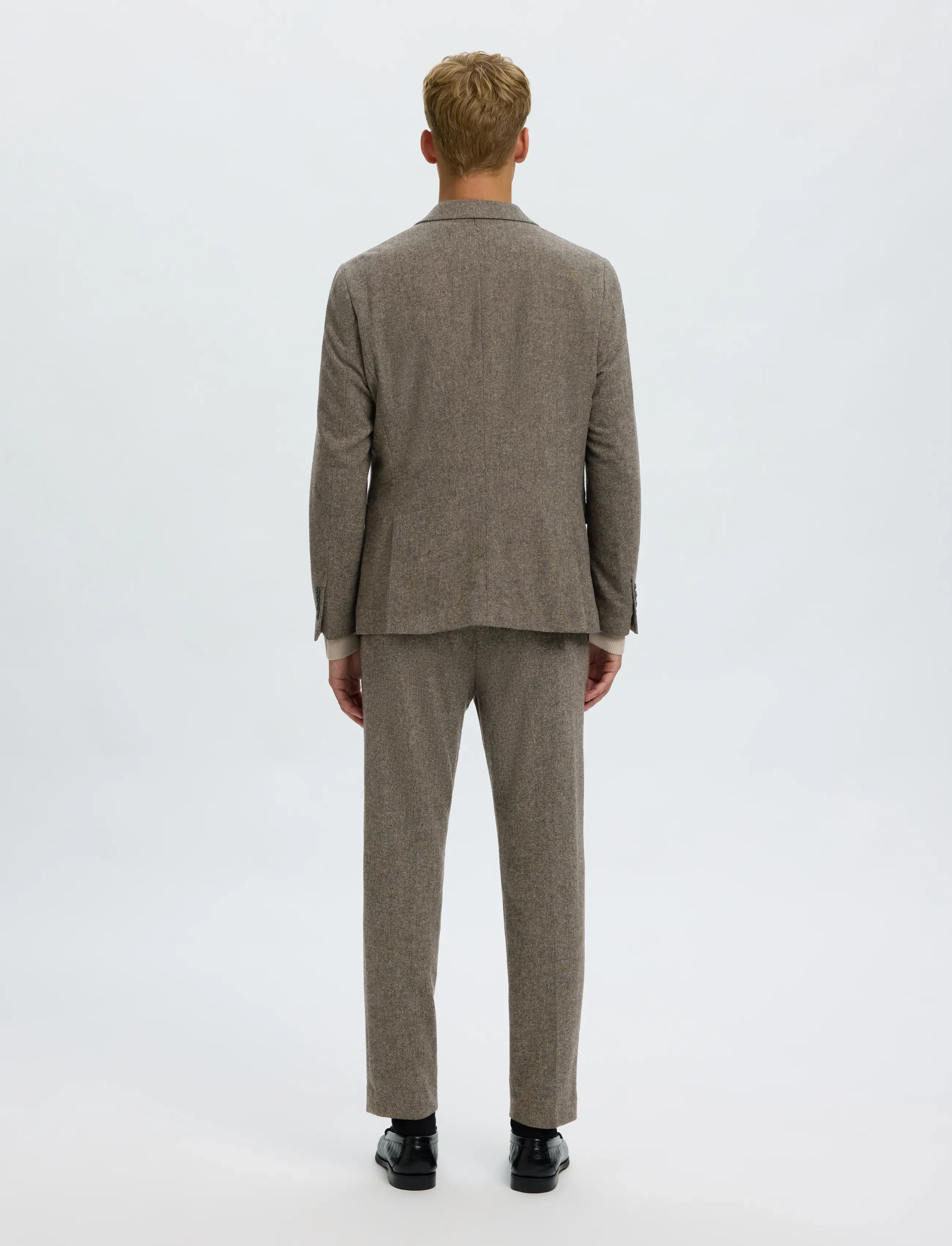 Selected - SLMSLIM-REED WOOL TRS NOOS - herbstliche kleidung - brownie - 2