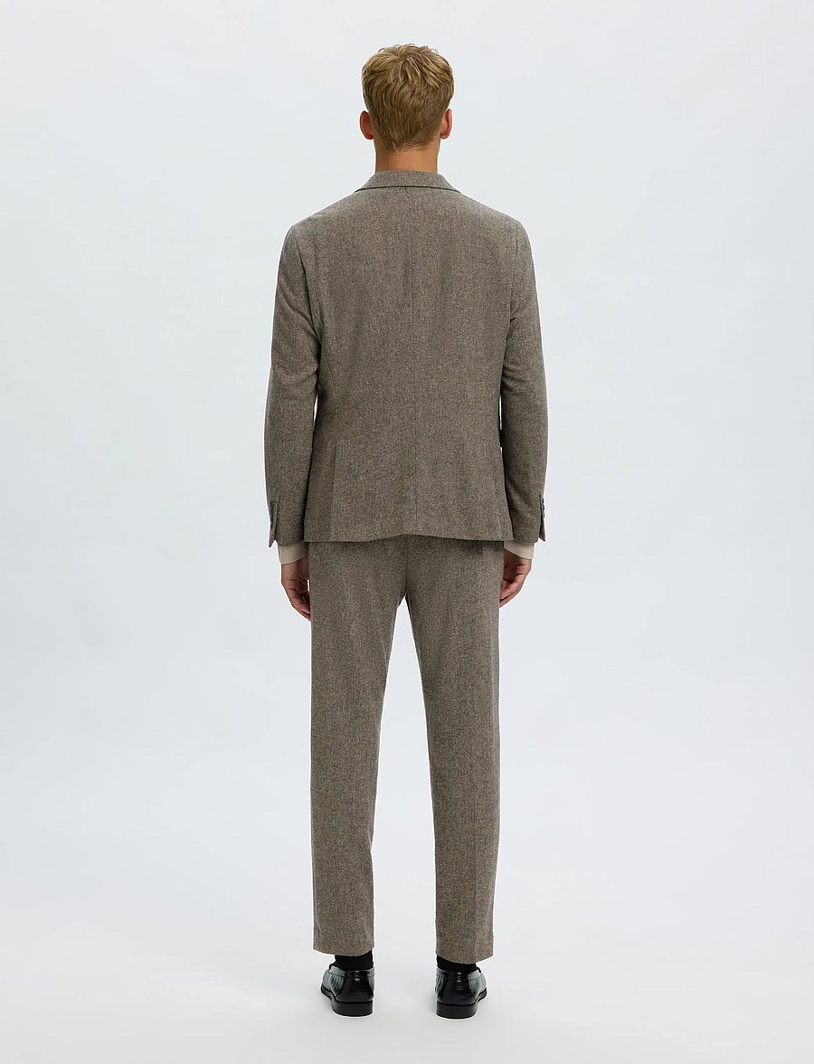 Selected - SLMSLIM-REED WOOL TRS NOOS - habitbukser - brownie - 2