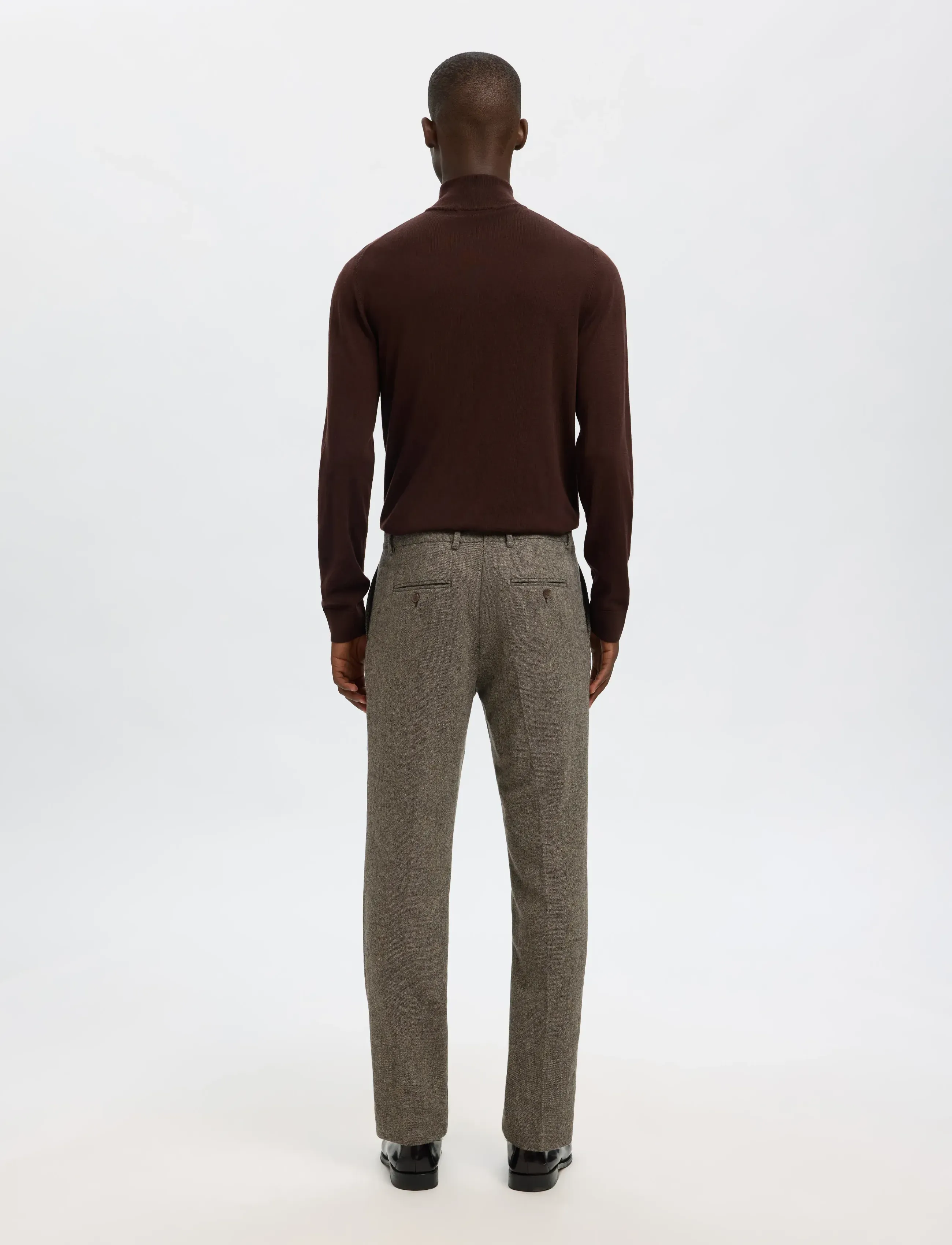 Selected - SLHSLIM-REED WOOL TRS NOOS - Ülikonnapüksid - brownie - 2