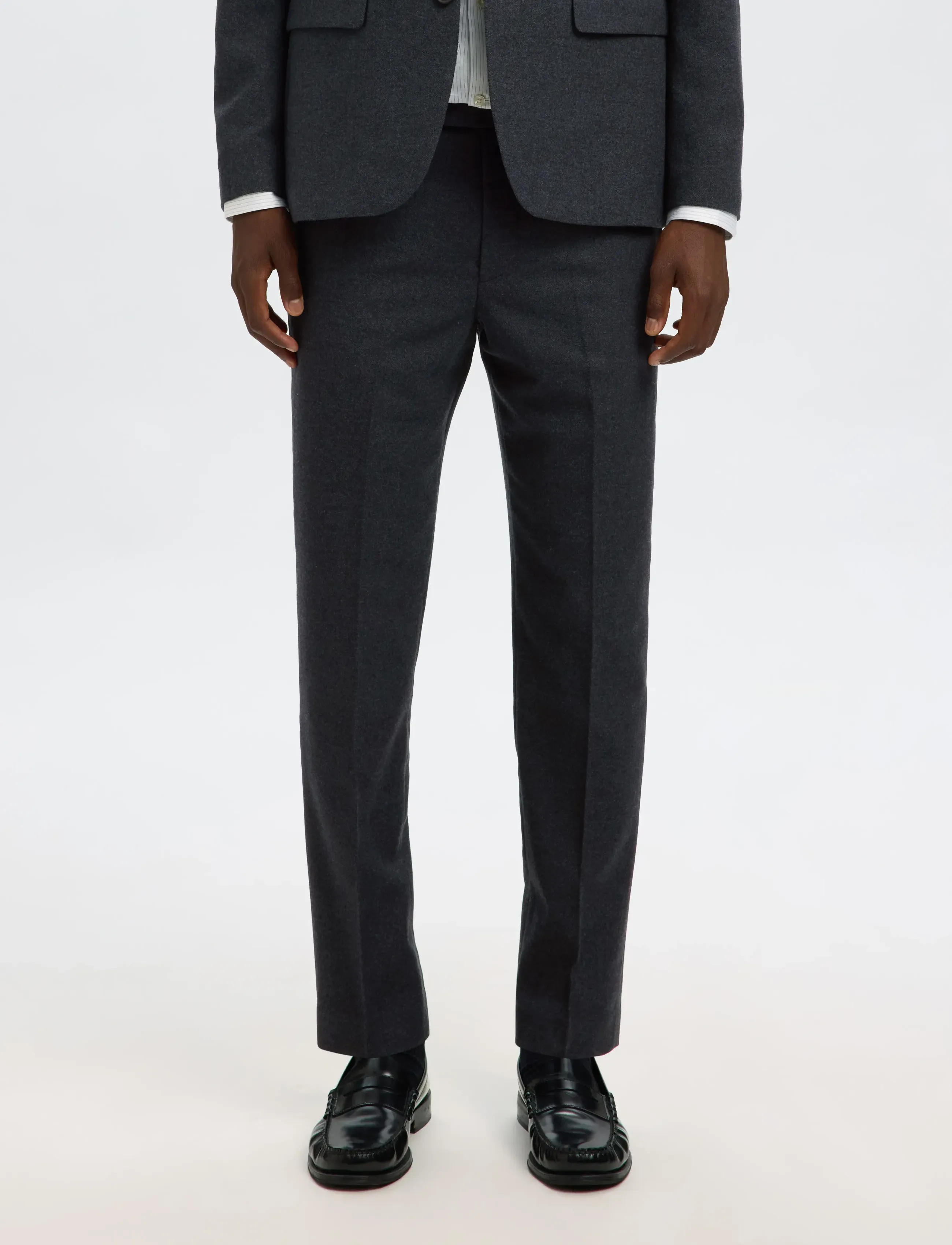 Selected Slmslim-Reed Wool Trs Noos, Mænd, Slim Fit Uldbukser, Navy, Str: 52