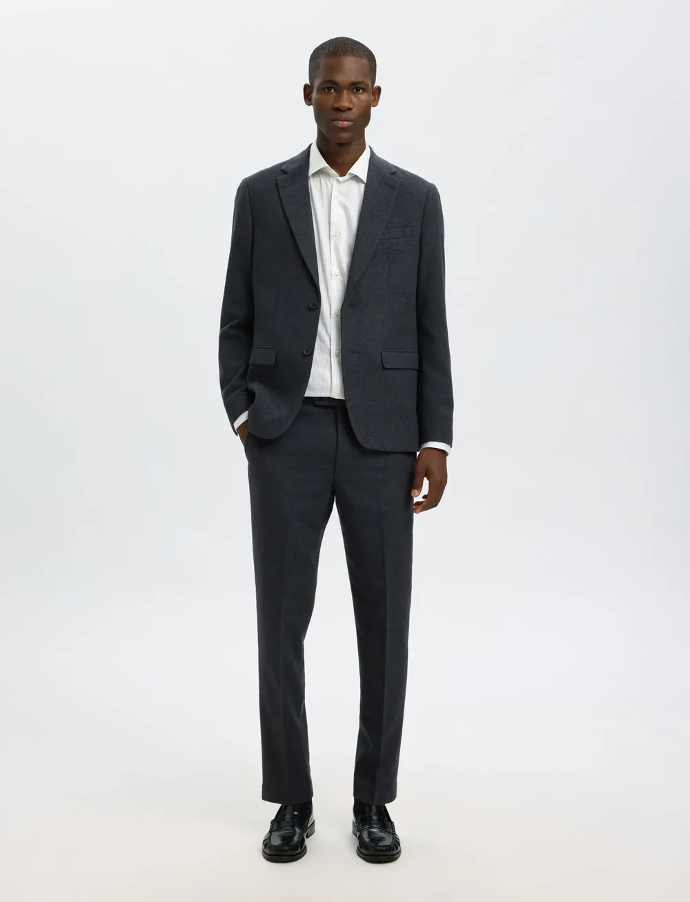 Selected - SLHSLIM-REED WOOL TRS NOOS - suit trousers - dark sapphire - 3