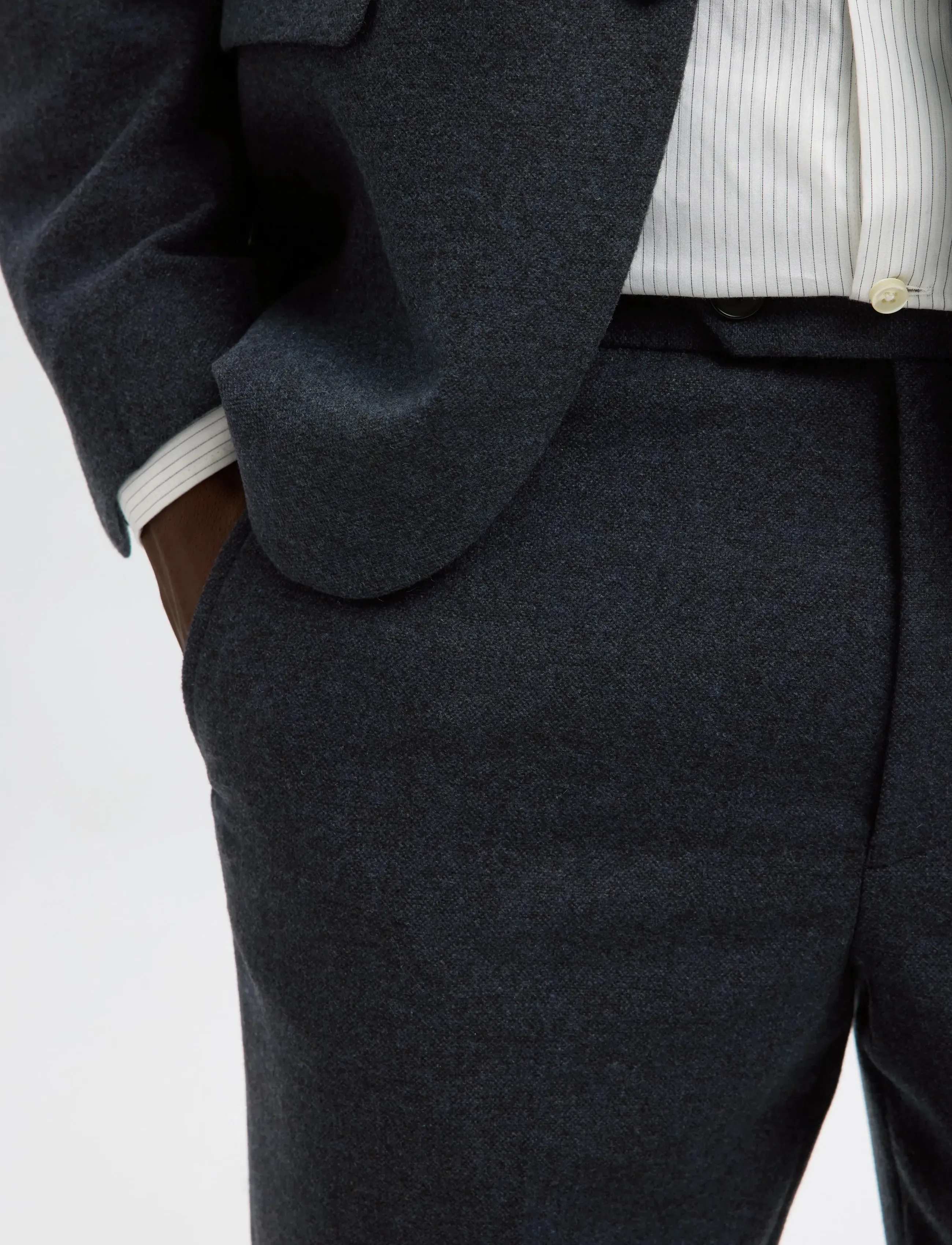 Selected - SLHSLIM-REED WOOL TRS NOOS - habitbukser - dark sapphire - 4
