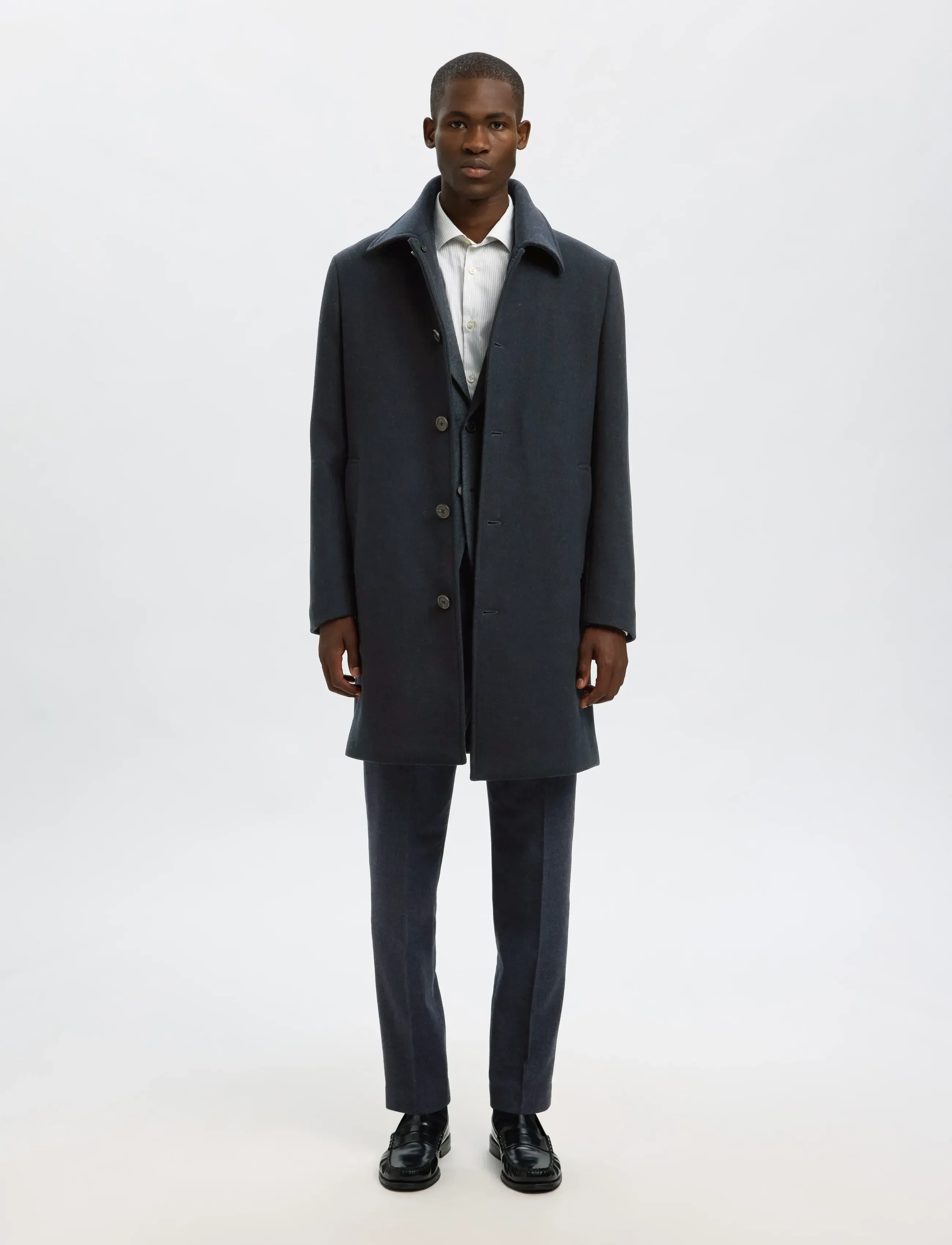 Selected - SLHSLIM-REED WOOL TRS NOOS - habitbukser - dark sapphire - 5
