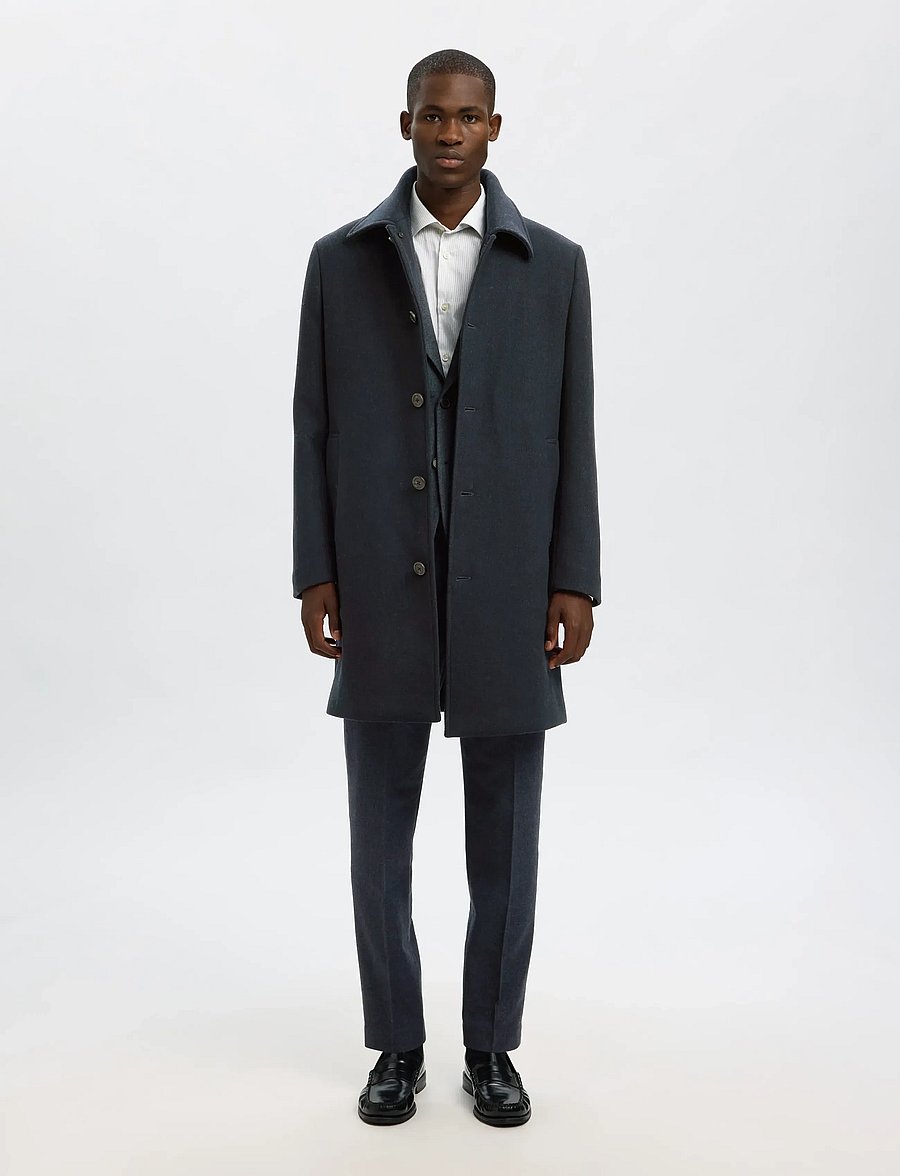 Selected - SLHSLIM-REED WOOL TRS NOOS - habitbukser - dark sapphire - 5