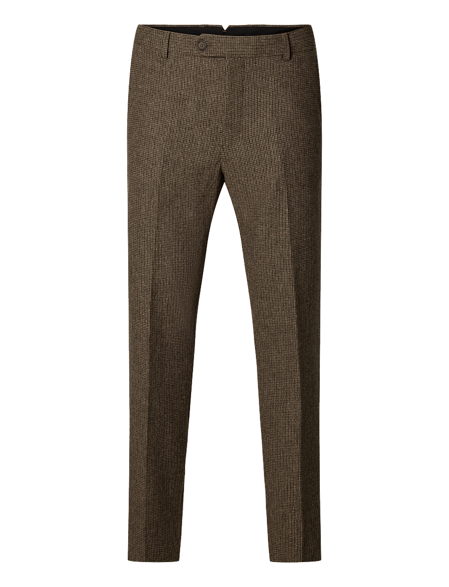 Selected - SLMSLIM-REED WOOL TRS NOOS - anzugshosen - medium brown melange - 1