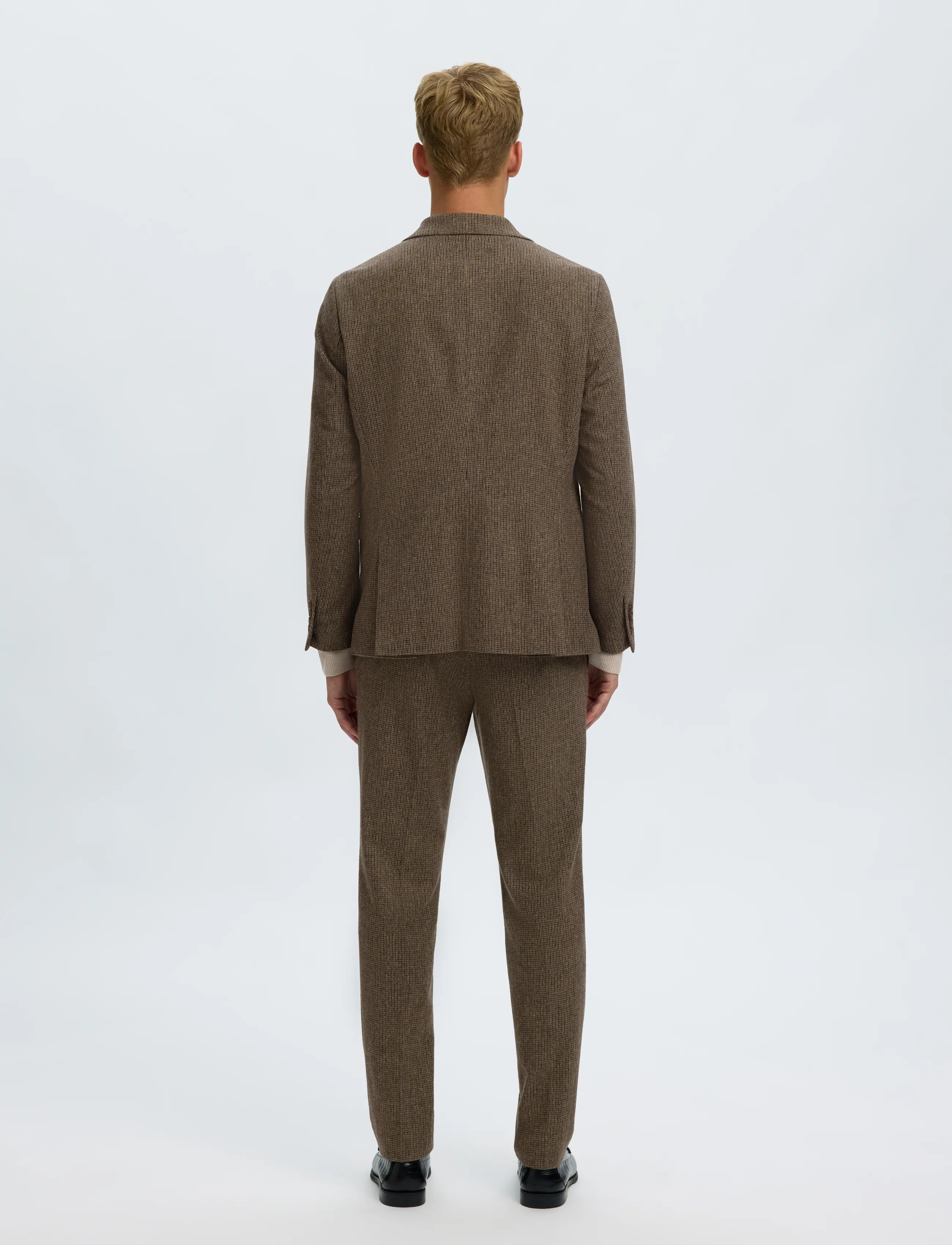 Selected - SLMSLIM-REED WOOL TRS NOOS - suit trousers - medium brown melange - 2