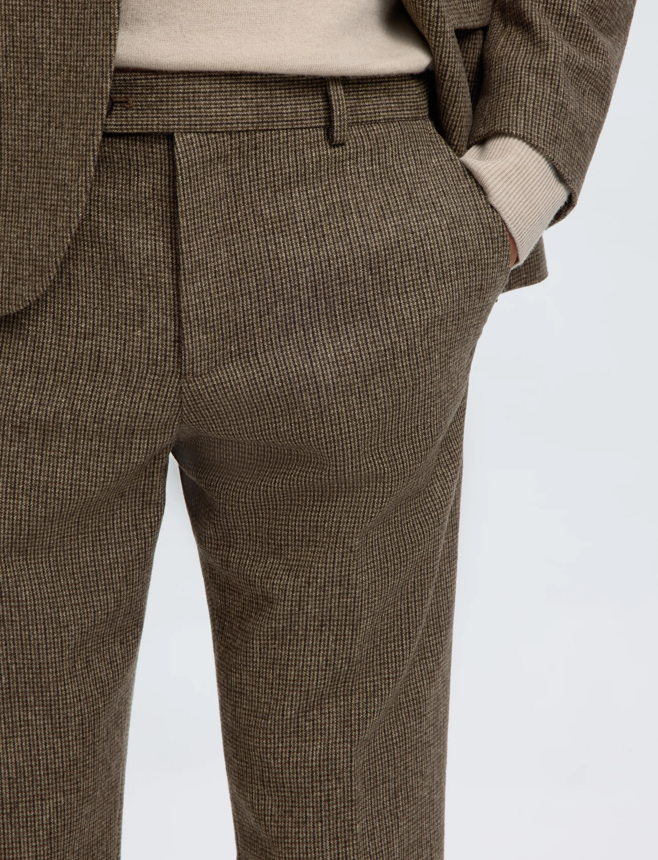 Selected - SLMSLIM-REED WOOL TRS NOOS - suit trousers - medium brown melange - 4