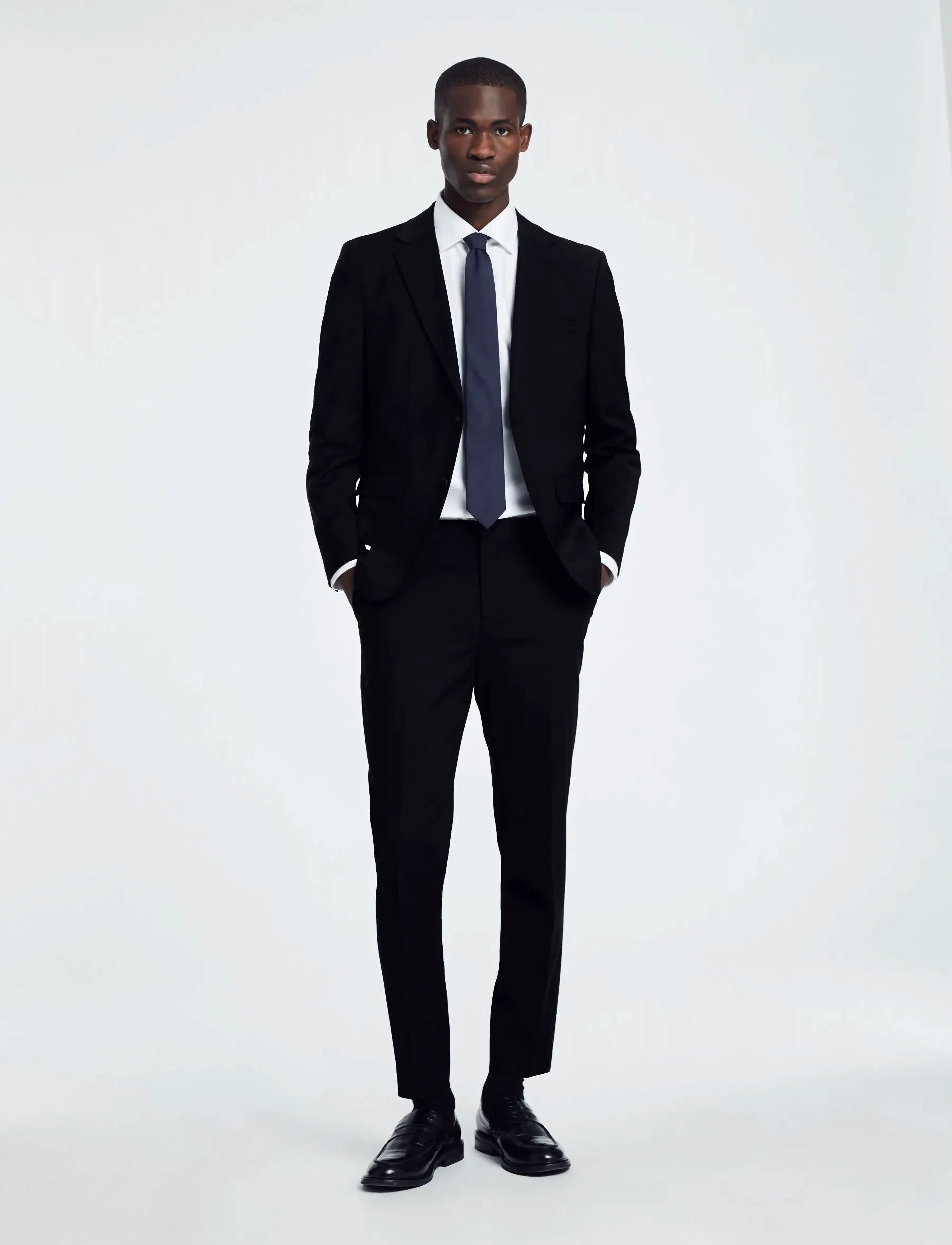 Selected - SLHSLIM-THEO TRS FLEX NOOS - habitbukser - black - 4