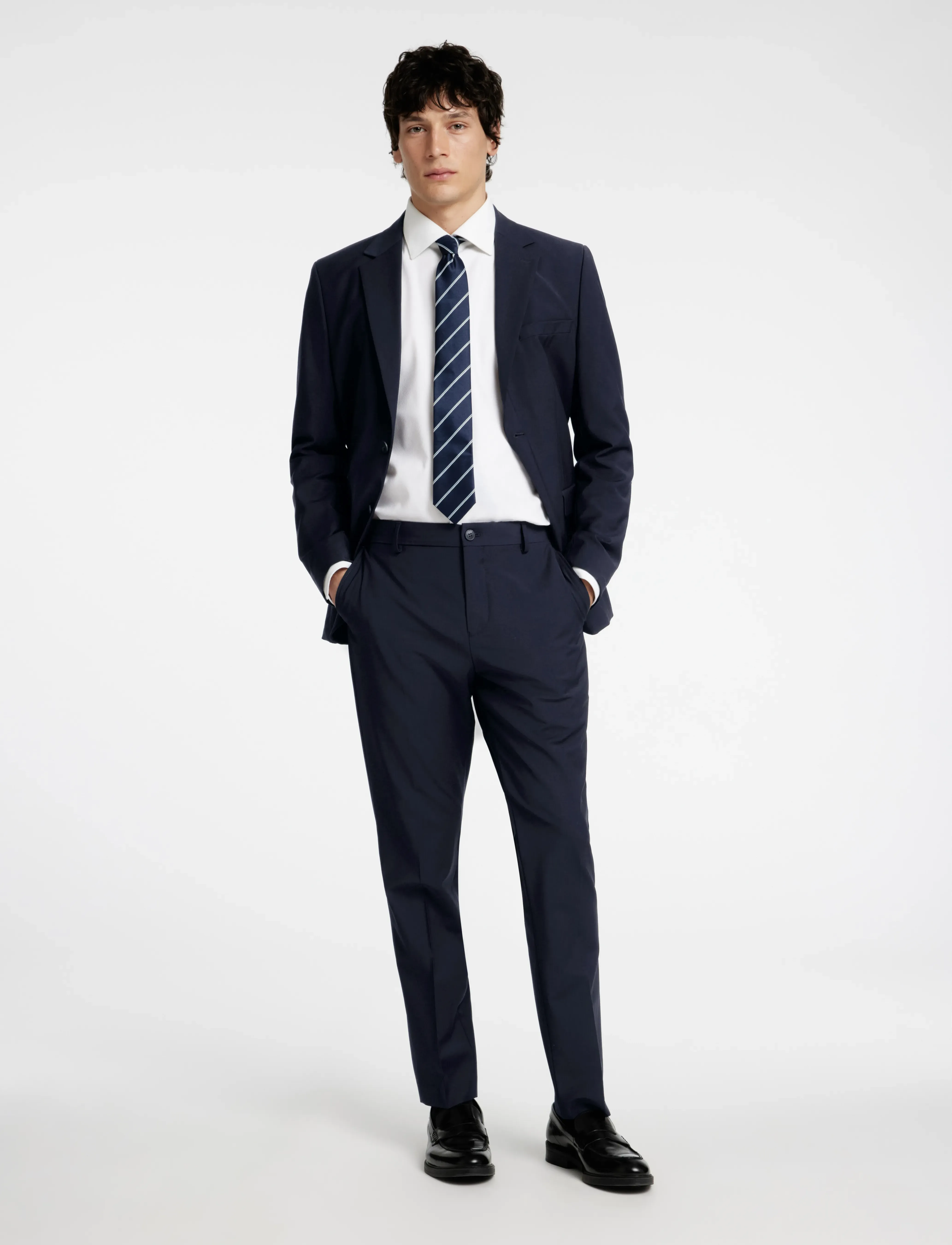Selected - SLHSLIM-THEO TRS FLEX NOOS - Ülikonnapüksid - sky captain - 4