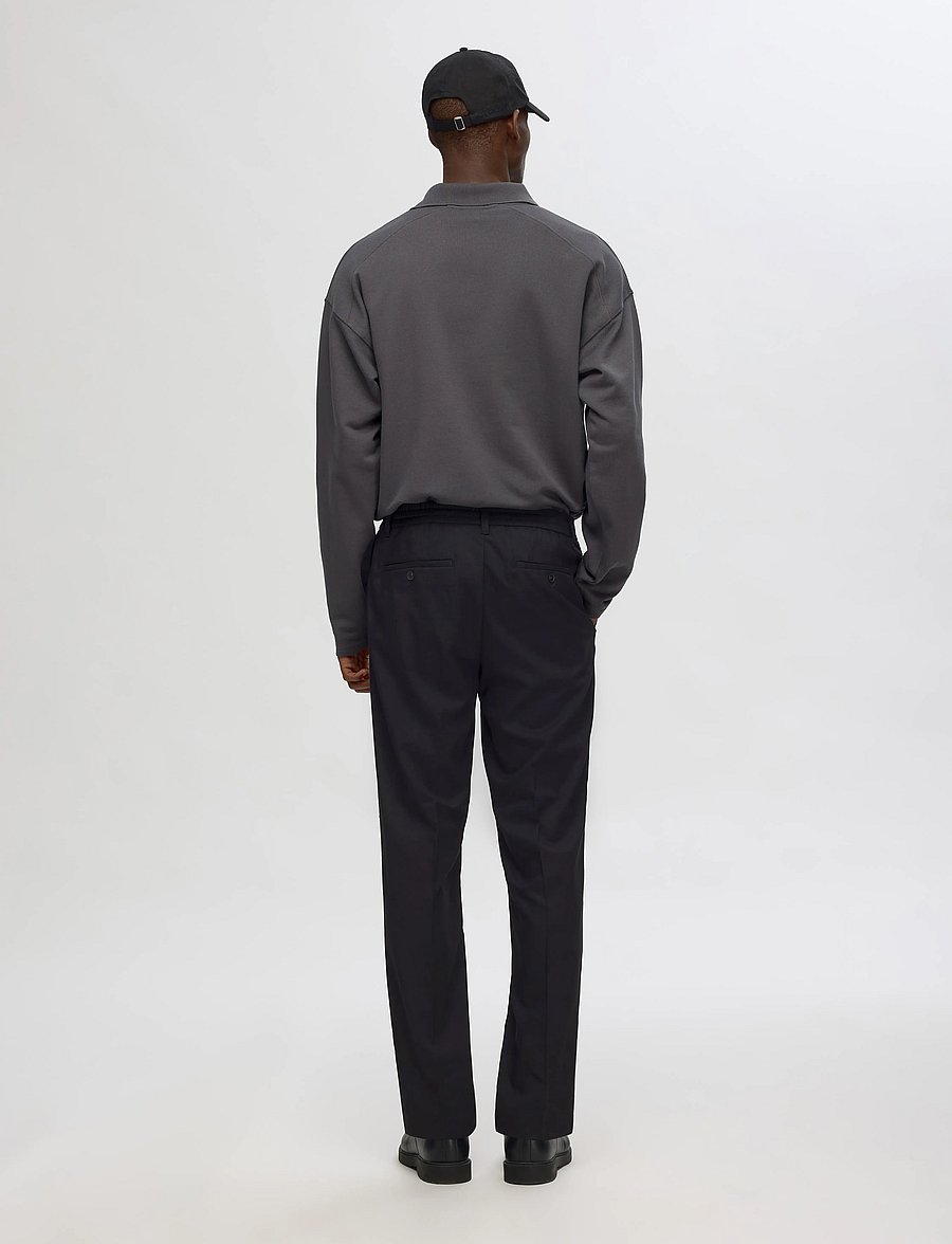 Selected - SLH190-REG TAPERED LEROY PLEAT PANT NOOS - casual byxor - black - 2