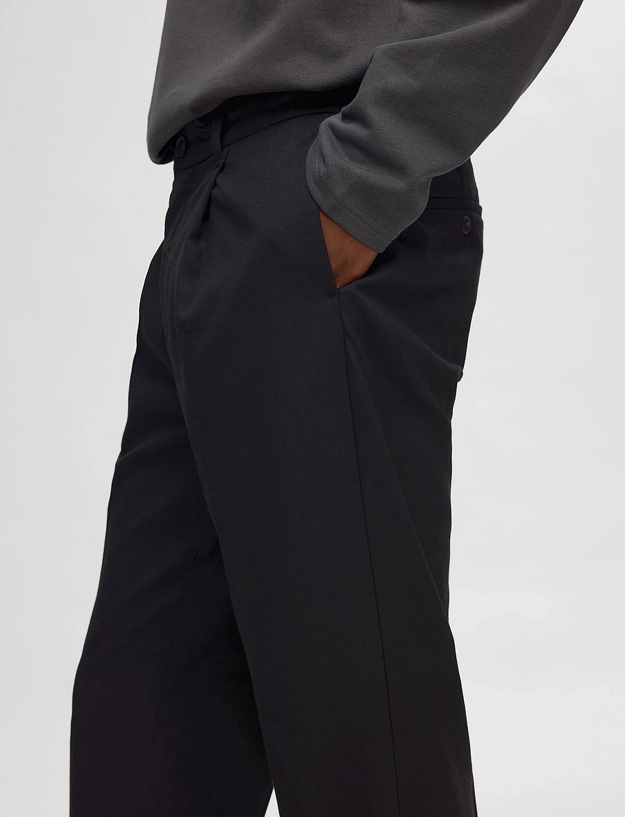 Selected - SLH190-REG TAPERED LEROY PLEAT PANT NOOS - casual byxor - black - 3