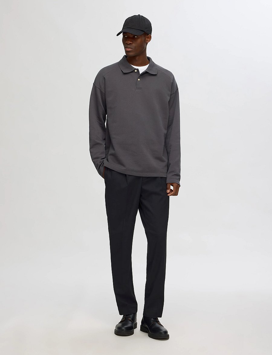 Selected - SLH190-REG TAPERED LEROY PLEAT PANT NOOS - casual byxor - black - 4