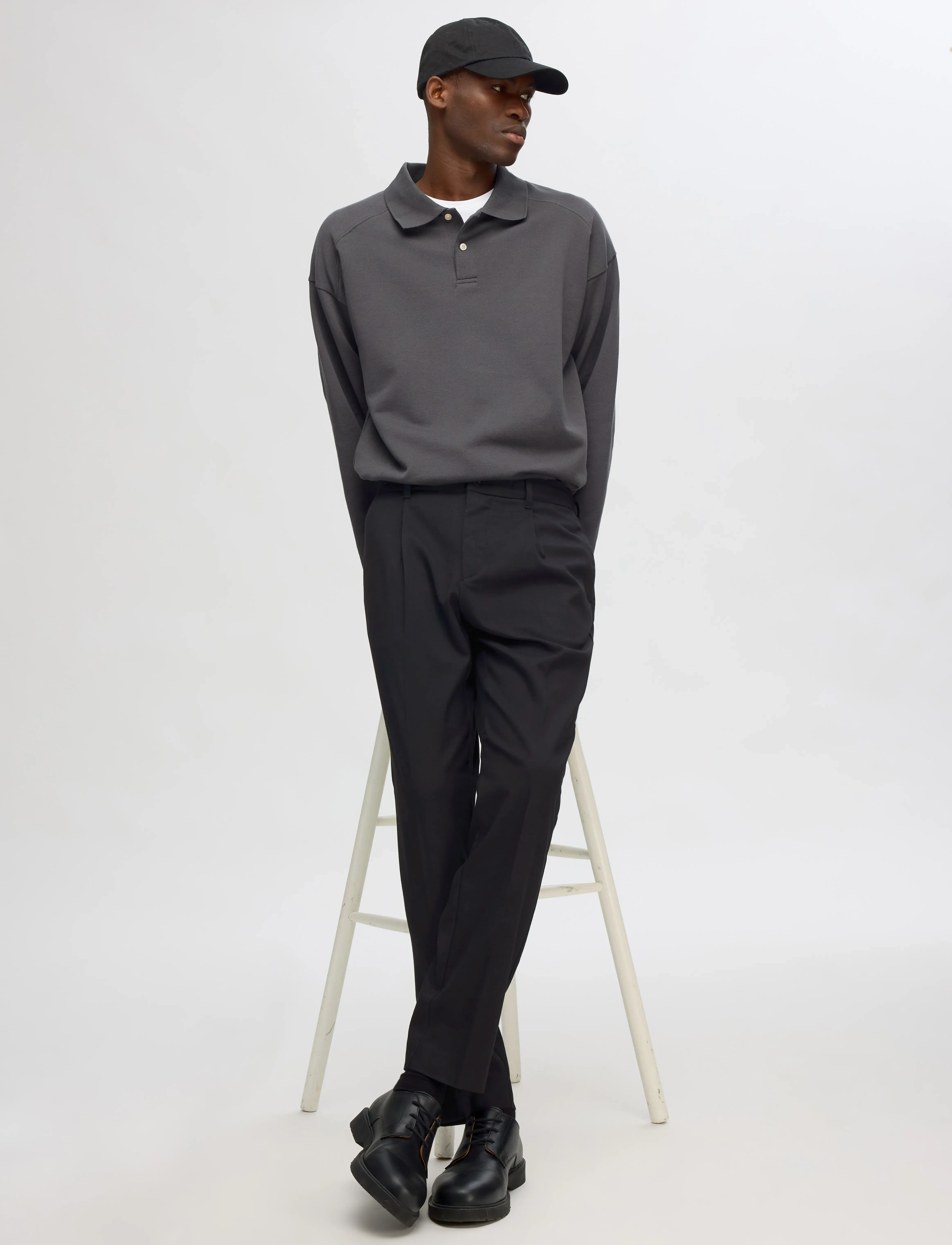 Selected - SLH190-REG TAPERED LEROY PLEAT PANT NOOS - casual byxor - black - 5