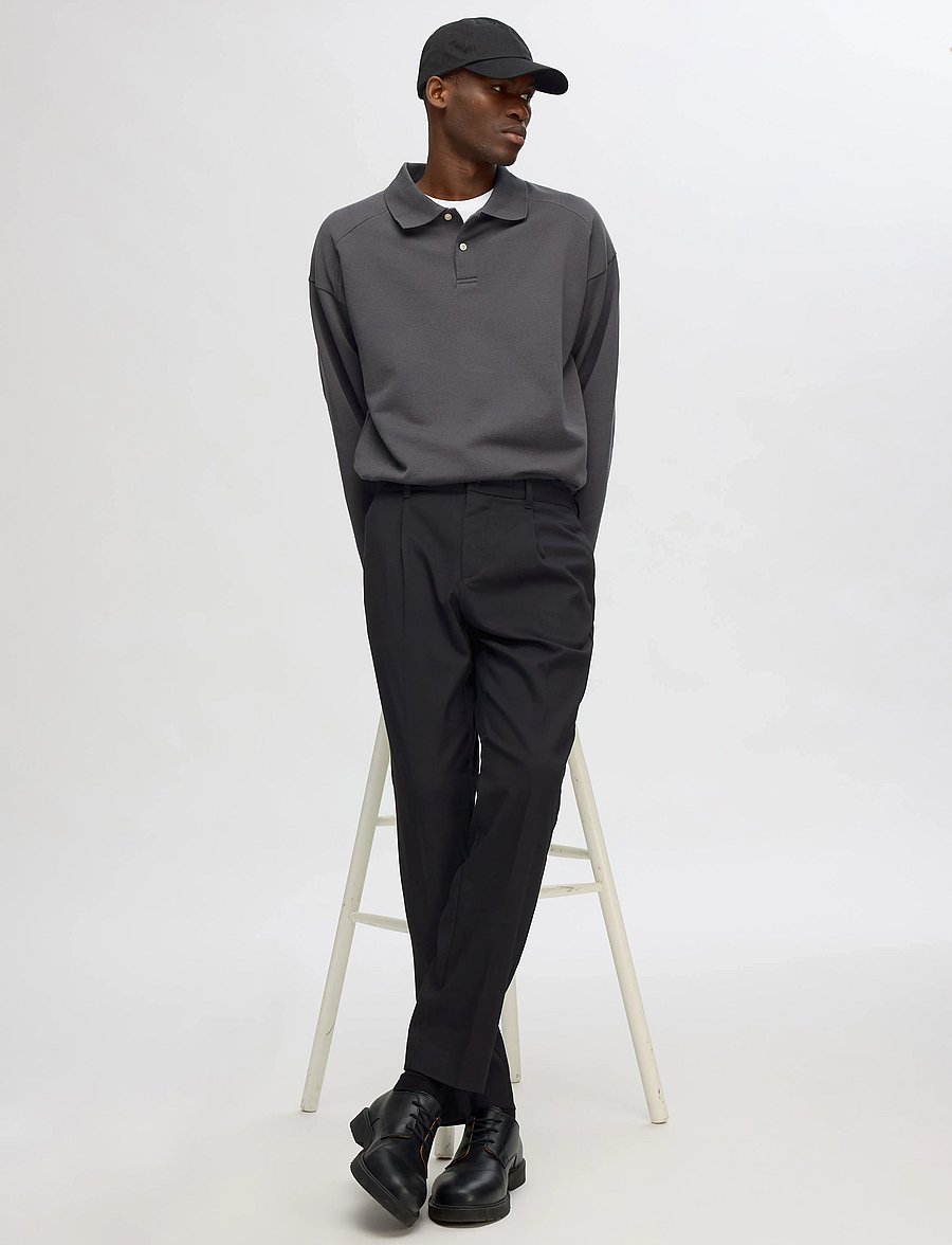Selected - SLH190-REG TAPERED LEROY PLEAT PANT NOOS - casual byxor - black - 5
