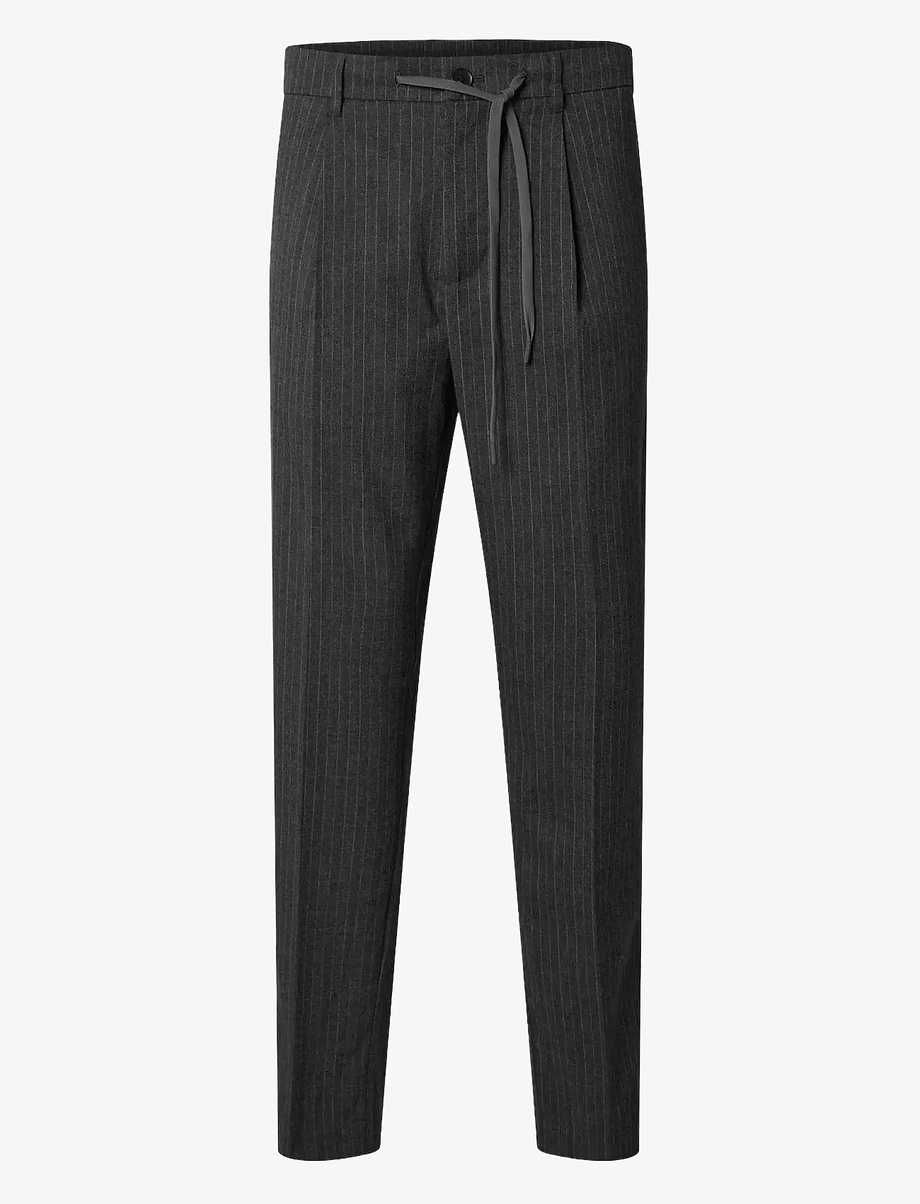 Selected - SLH190-REG TAPERED LEROY PLEAT PANT NOOS - casual bukser - dark grey - 0